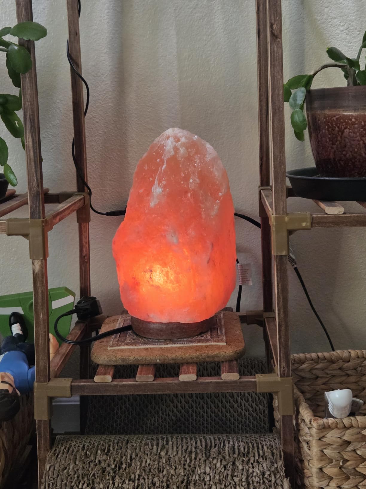 Himalayan Salt Lamp for Bedroom Large 8-10 Inch Pink Salt Rock Lamp with Dimmer, Wooden Base & Spare Bulbs | Calming Ambient Night Light | Thoughtful Wellness Gift for Women, Home, or Office customer photo 1