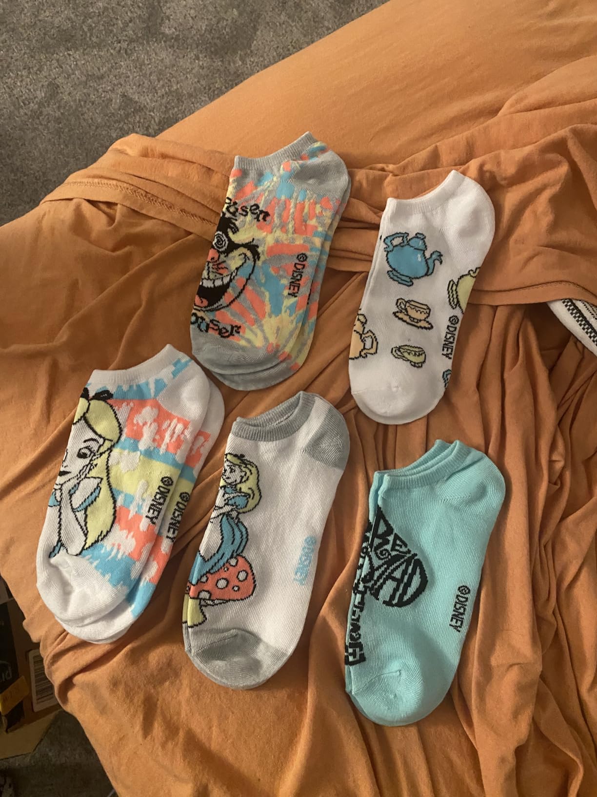 Disney Women's Alice in Wonderland 5 Pack No Show Socks customer photo 1