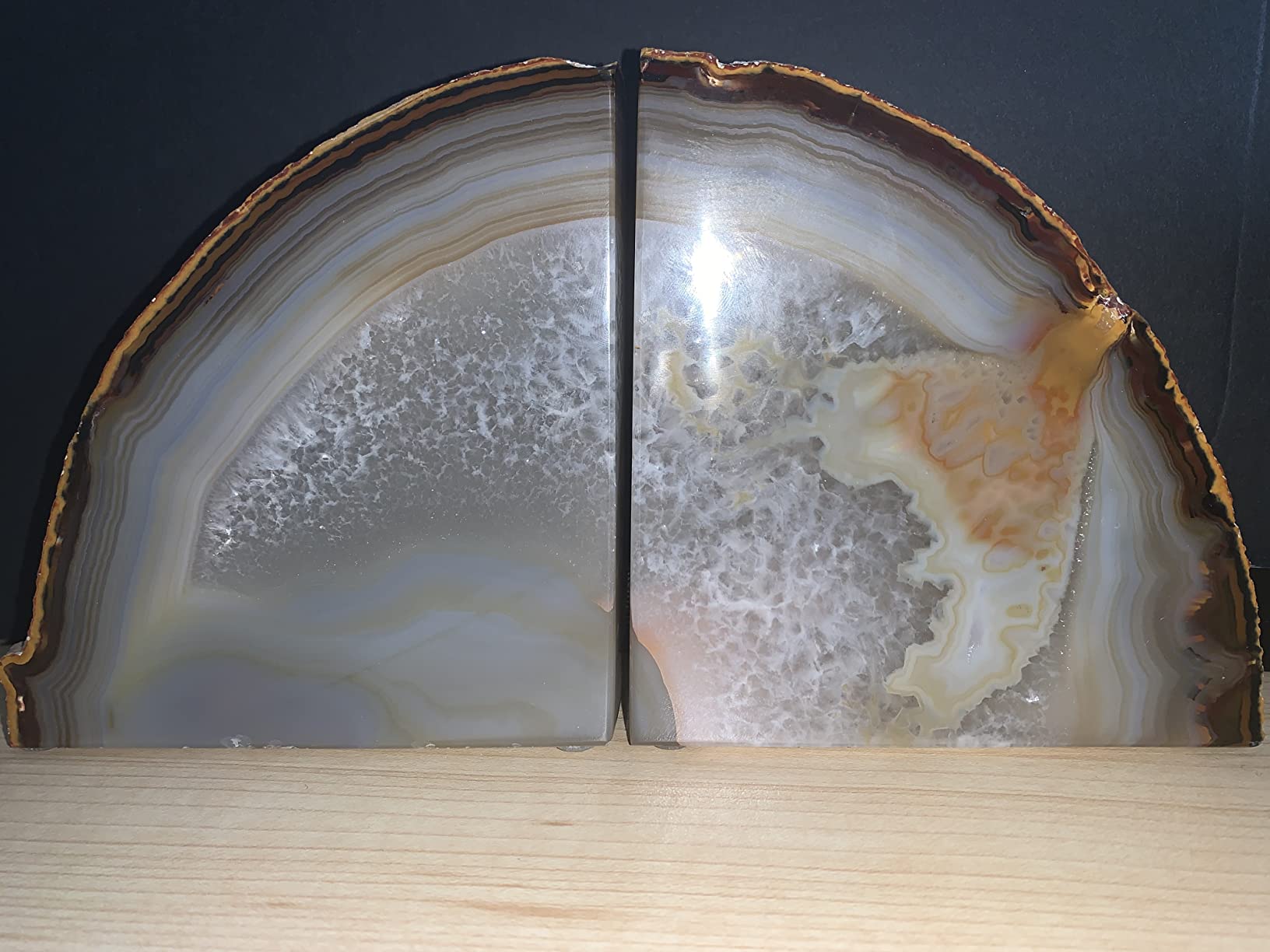 Agate Geode Bookends Premium Undyed Natural customer photo 1