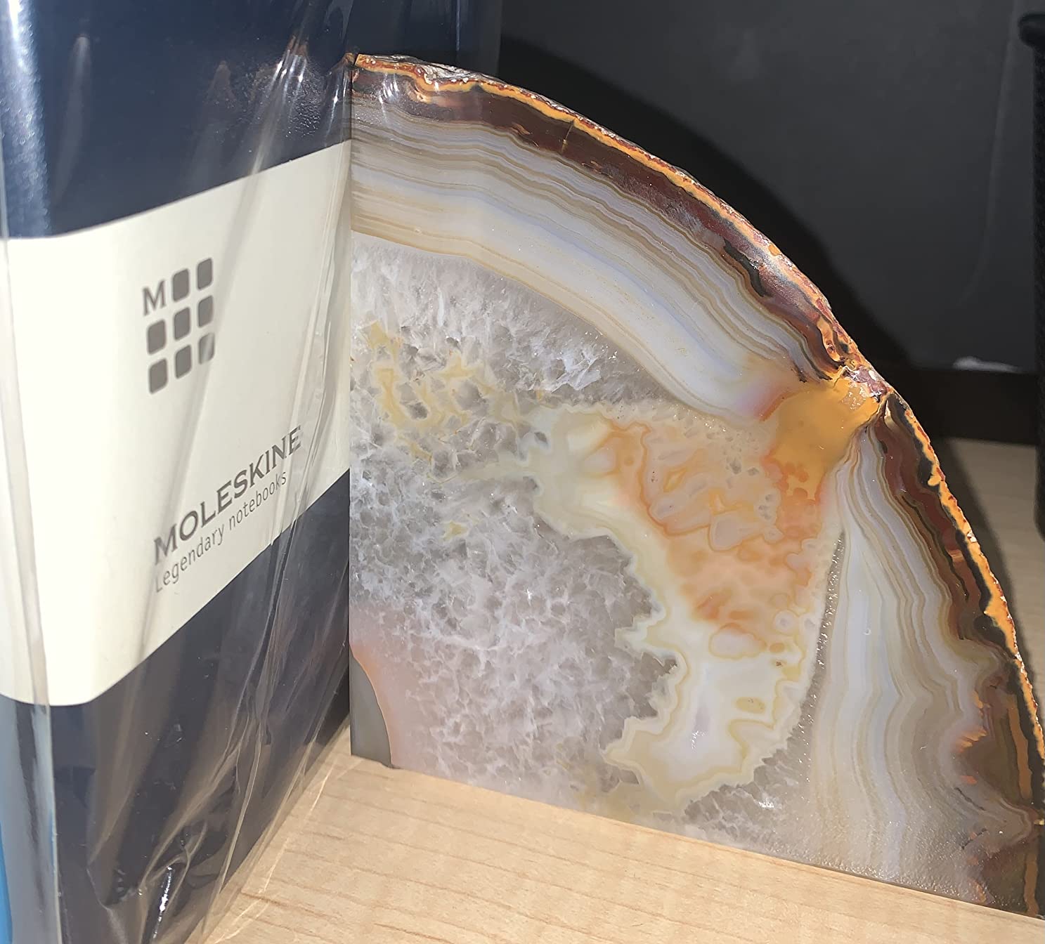 Agate Geode Bookends Premium Undyed Natural customer photo 2