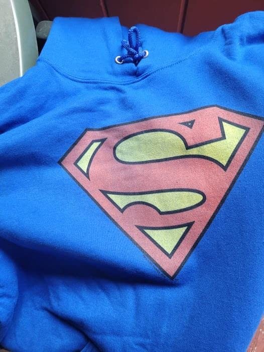 Popfunk Superman Classic Logo Pull-Over Hoodie Sweatshirt - Royal Blue customer photo 1