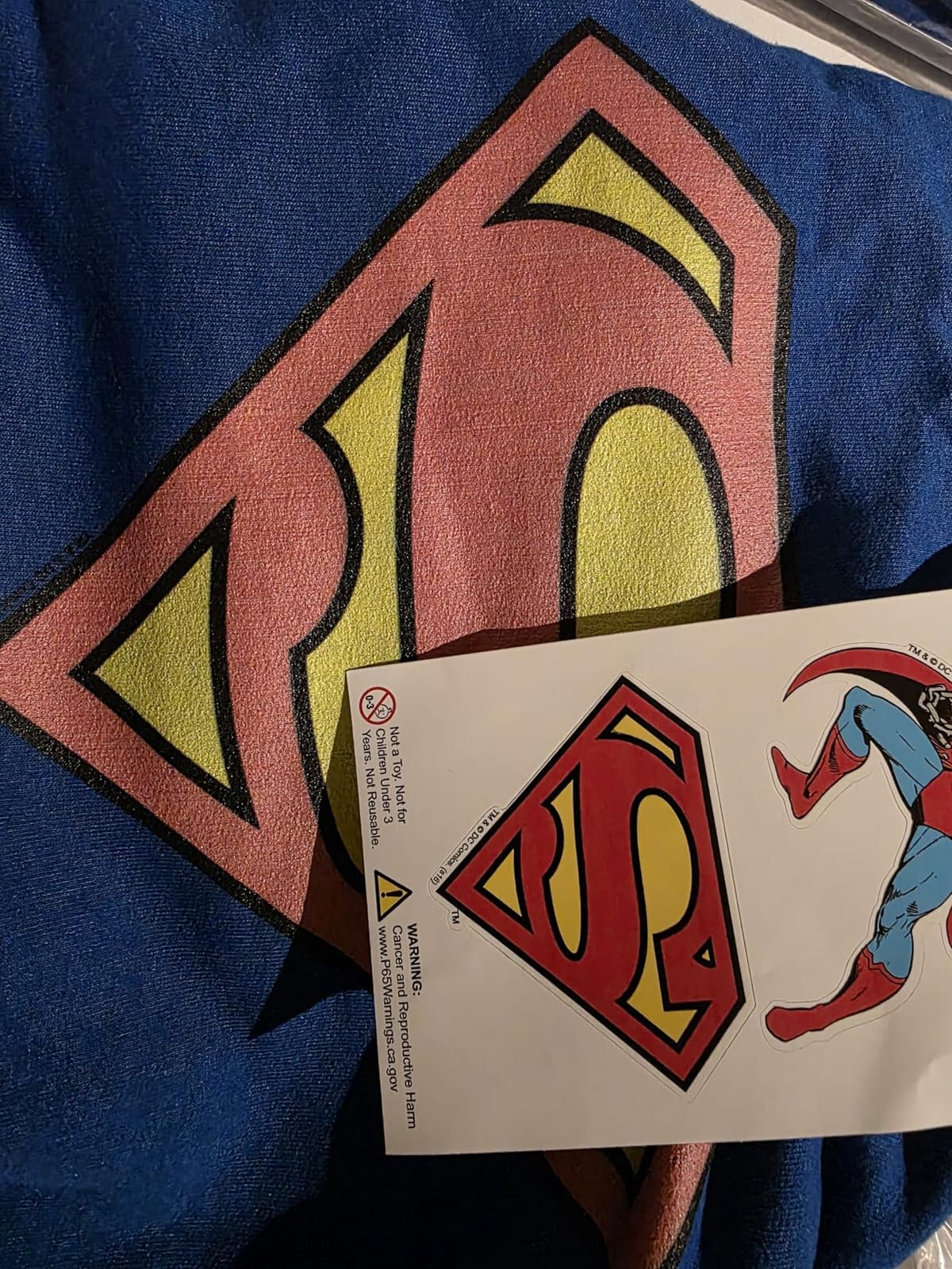 Popfunk Superman Classic Logo Pull-Over Hoodie Sweatshirt - Royal Blue customer photo 2