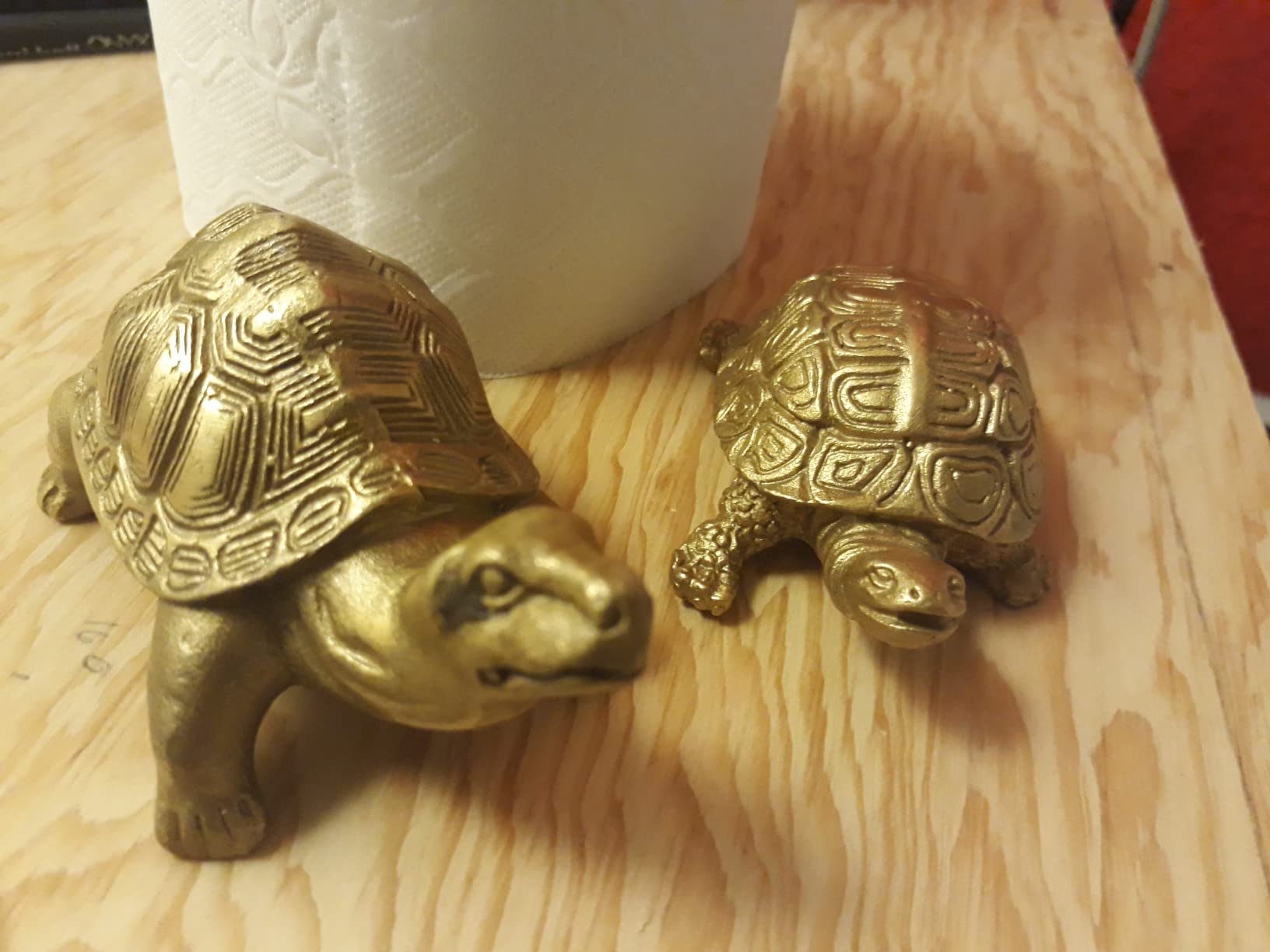 BRABUD Millennium Brass Turtle Statue Fengshui Home Decor 4in(L) | Gold Longevity Tortoise Figurine, Attract Wealth & Auspicious, Home Desk Office Deco, Collectible Gifts for Elders customer photo 1
