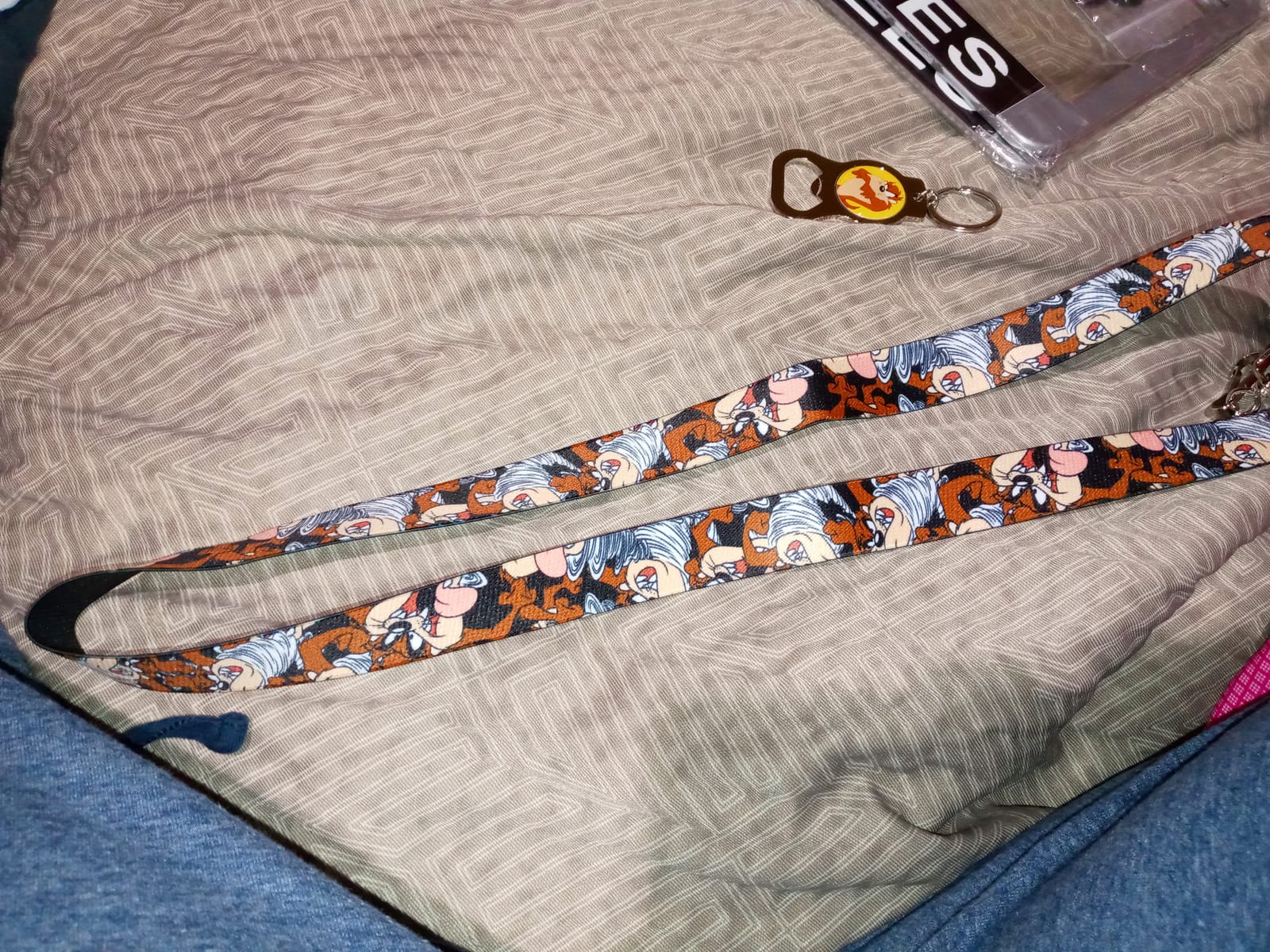 Buckle Down Lanyard - 1.0 - Tasmanian Devil Vortex Poses Stacked Charcoal Accessory customer photo 1