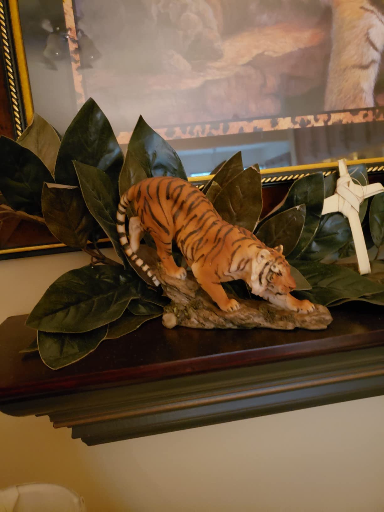 Ebros Gift Prowling Orange Bengal Tiger On Rocky Grounds Figurine 7.25