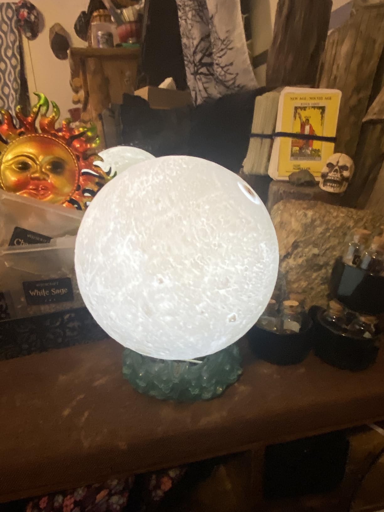 Moon Lamp - 4.7' Gifts for Women, 3D Printed LED Night Light w/Wooden Base, Birthday Gifts for Mom, Wife, Girlfriend, Dual Color Touch-Dimmable Wedding Decor, White & Yellow customer photo 1