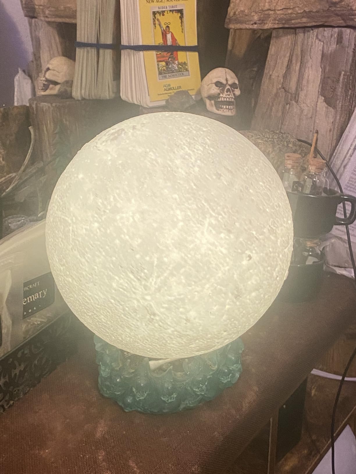 Moon Lamp - 4.7' Gifts for Women, 3D Printed LED Night Light w/Wooden Base, Birthday Gifts for Mom, Wife, Girlfriend, Dual Color Touch-Dimmable Wedding Decor, White & Yellow customer photo 2