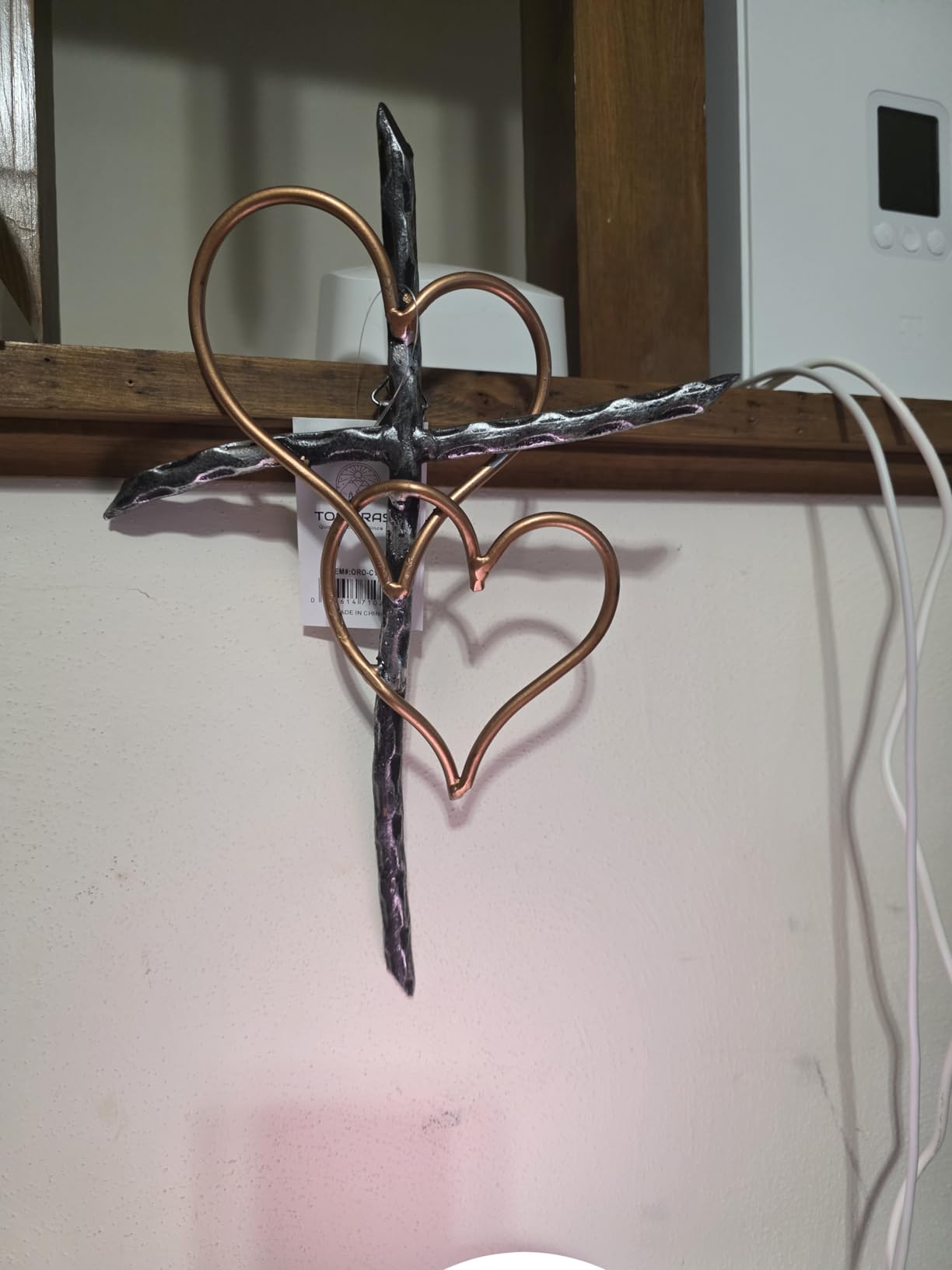 Old River Outdoors Entwined Hearts Decorative Metal Wall Cross - Joined Two Hearts, One Love Promises Kept customer photo 1