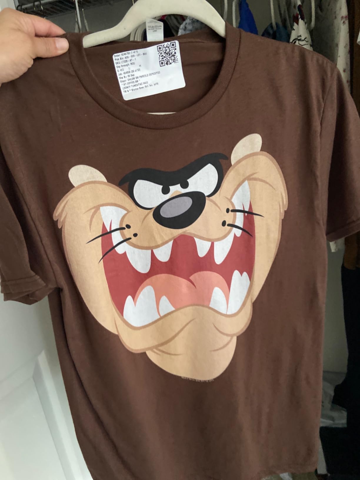 Popfunk Looney Tunes Taz Face T Shirt Coffee customer photo 1