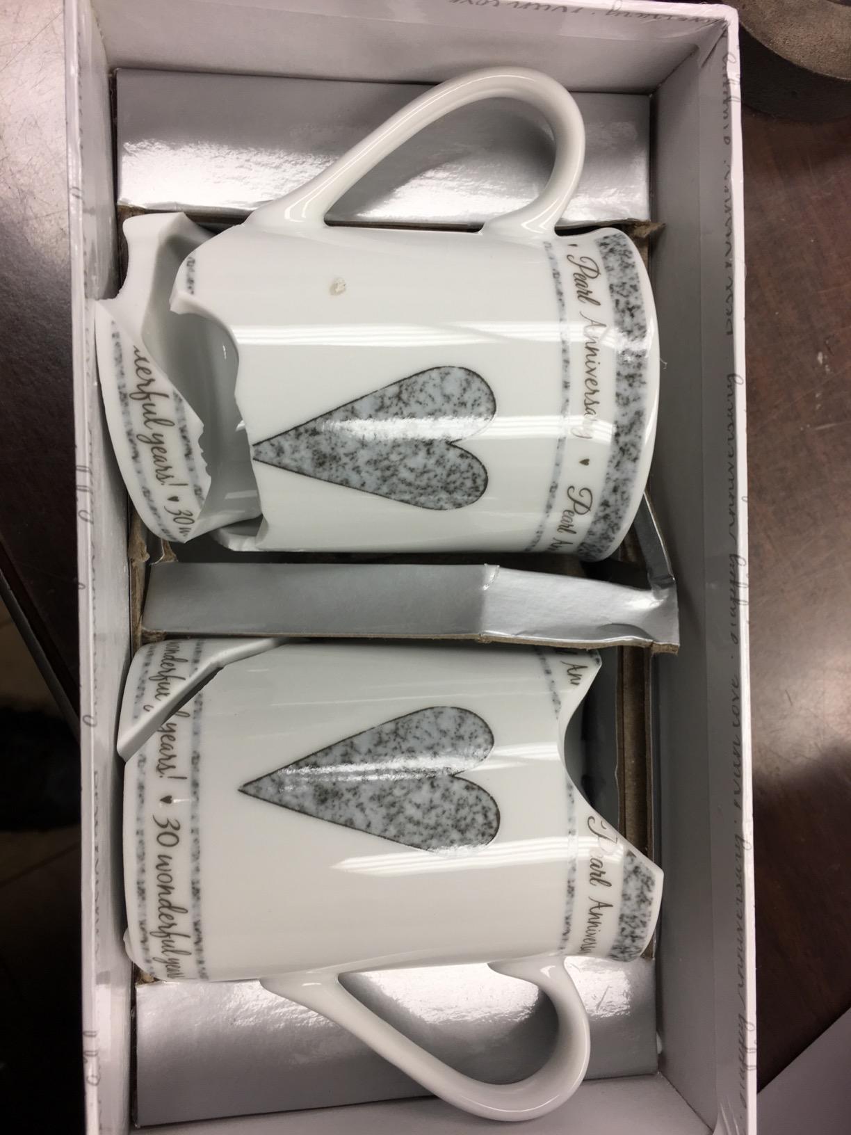 Beautifully Designed 30th Pearl Wedding Anniversary Set of Ceramic Mugs with Hearts | Dishwasher and Microwave Safe with Decorative Keepsake Box by Happy Homewares customer photo 1