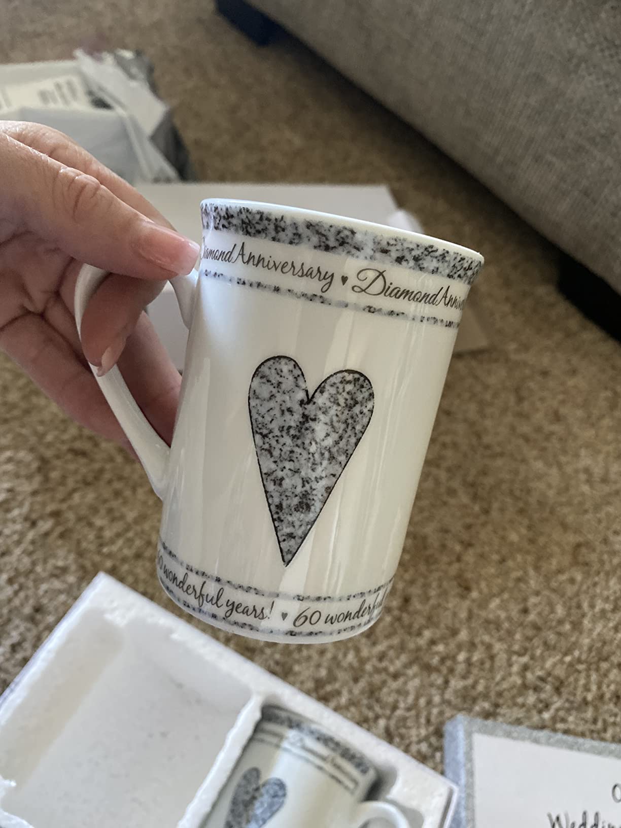 Beautifully Designed 30th Pearl Wedding Anniversary Set of Ceramic Mugs with Hearts | Dishwasher and Microwave Safe with Decorative Keepsake Box by Happy Homewares customer photo 2