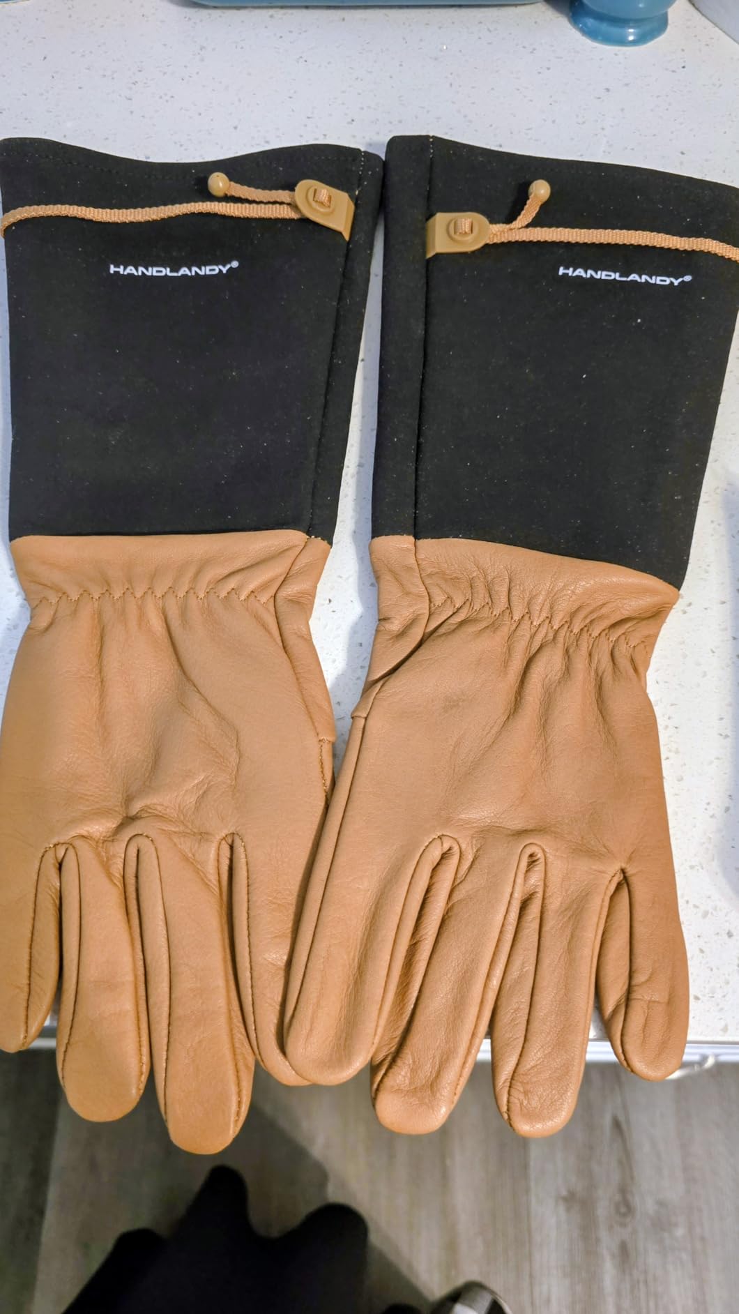 HANDLANDY Rose Pruning Gloves for Men Women, Thorn Proof Gardening Gloves | Long Leather Gardening Gloves, Breathable Leather Gauntlet, Best Garden Gifts & Tools for Gardener customer photo 2