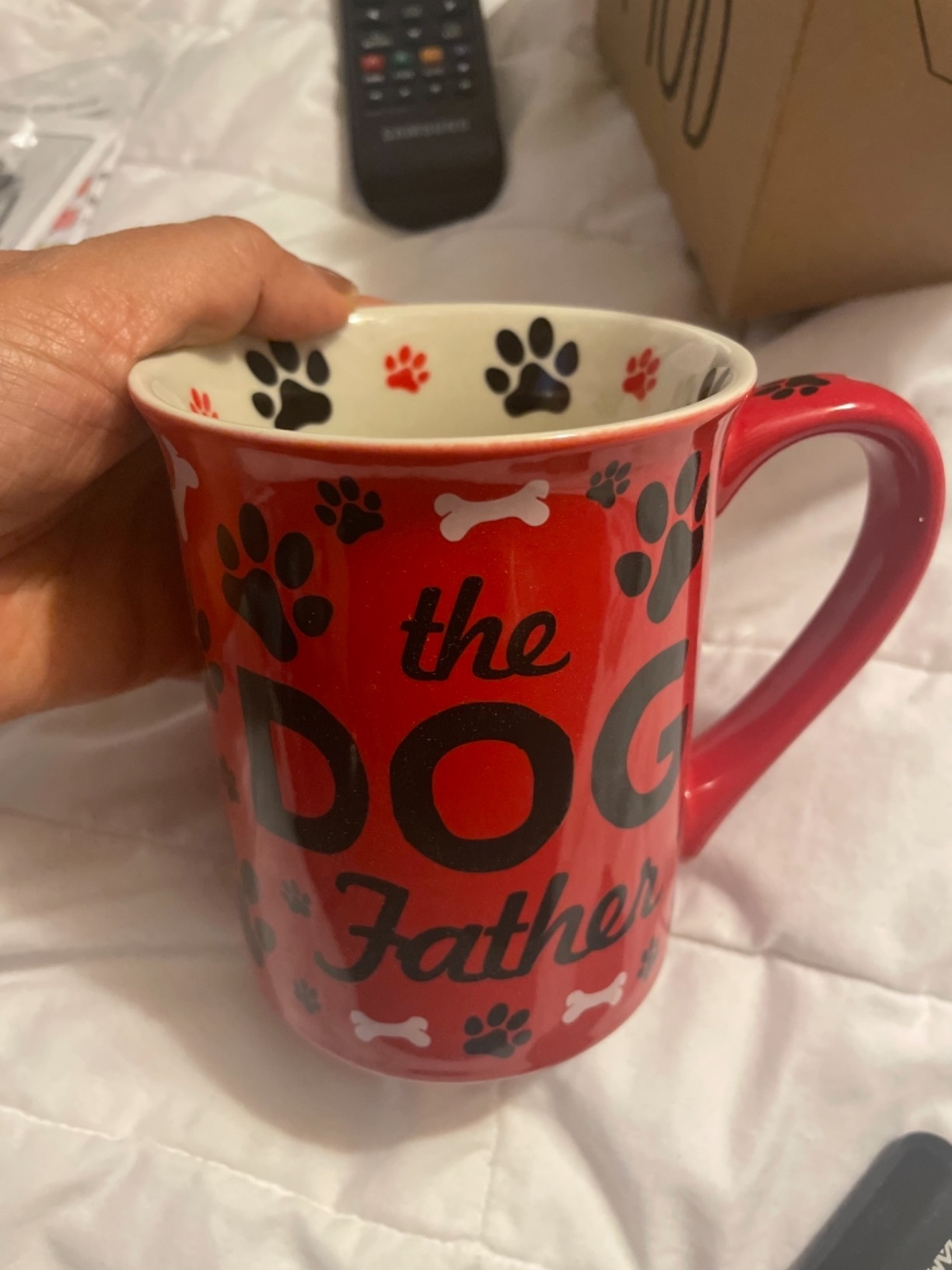 Enesco Our Name Is Mud Dog Father Stoneware Mug, 16 oz, Red customer photo 2