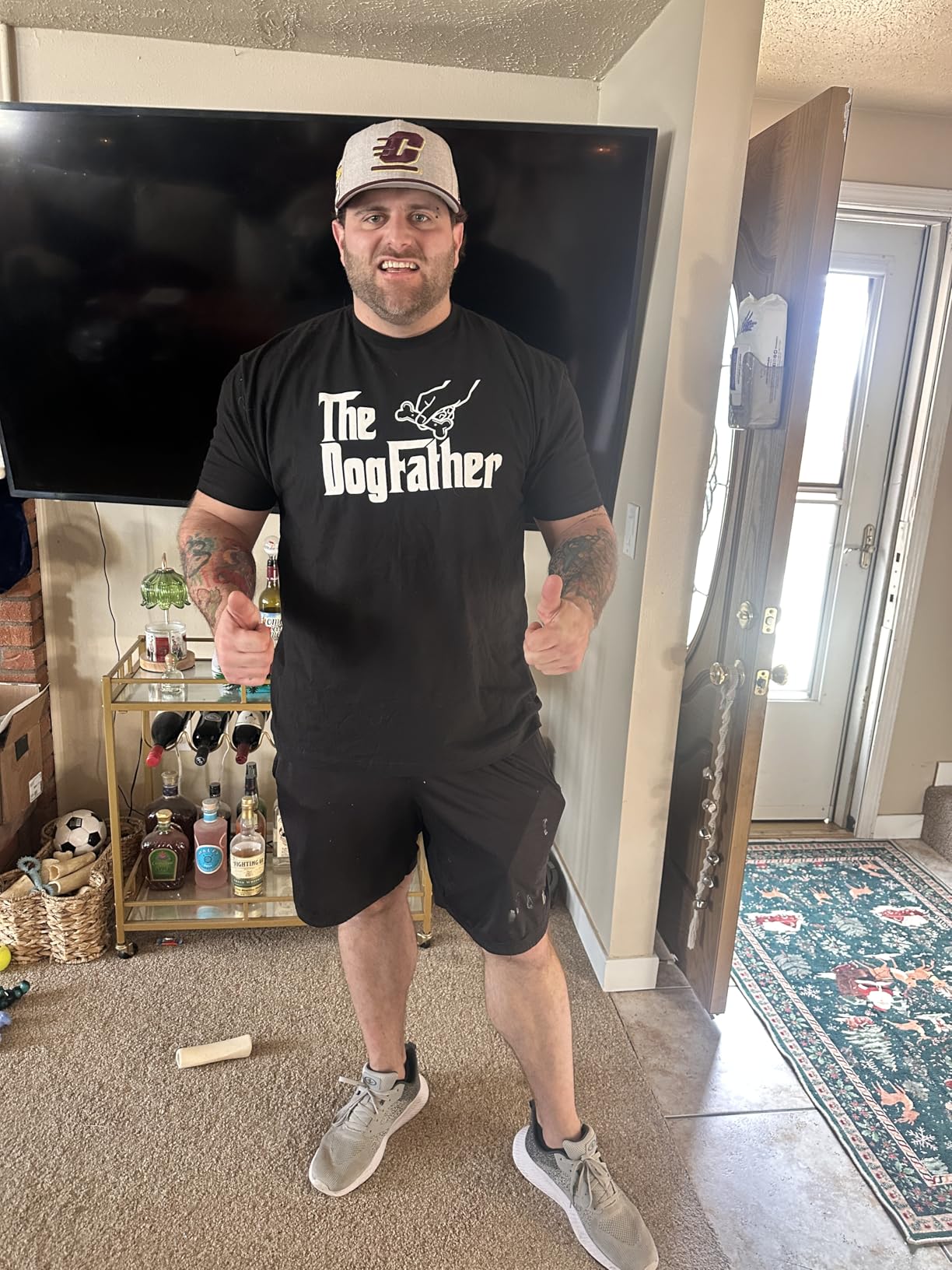 The Dogfather - Dog Father Dad Owner Funny Cute Pup Doggo Tee Fun Pet Humor Daddy T-Shirt for Men customer photo 1