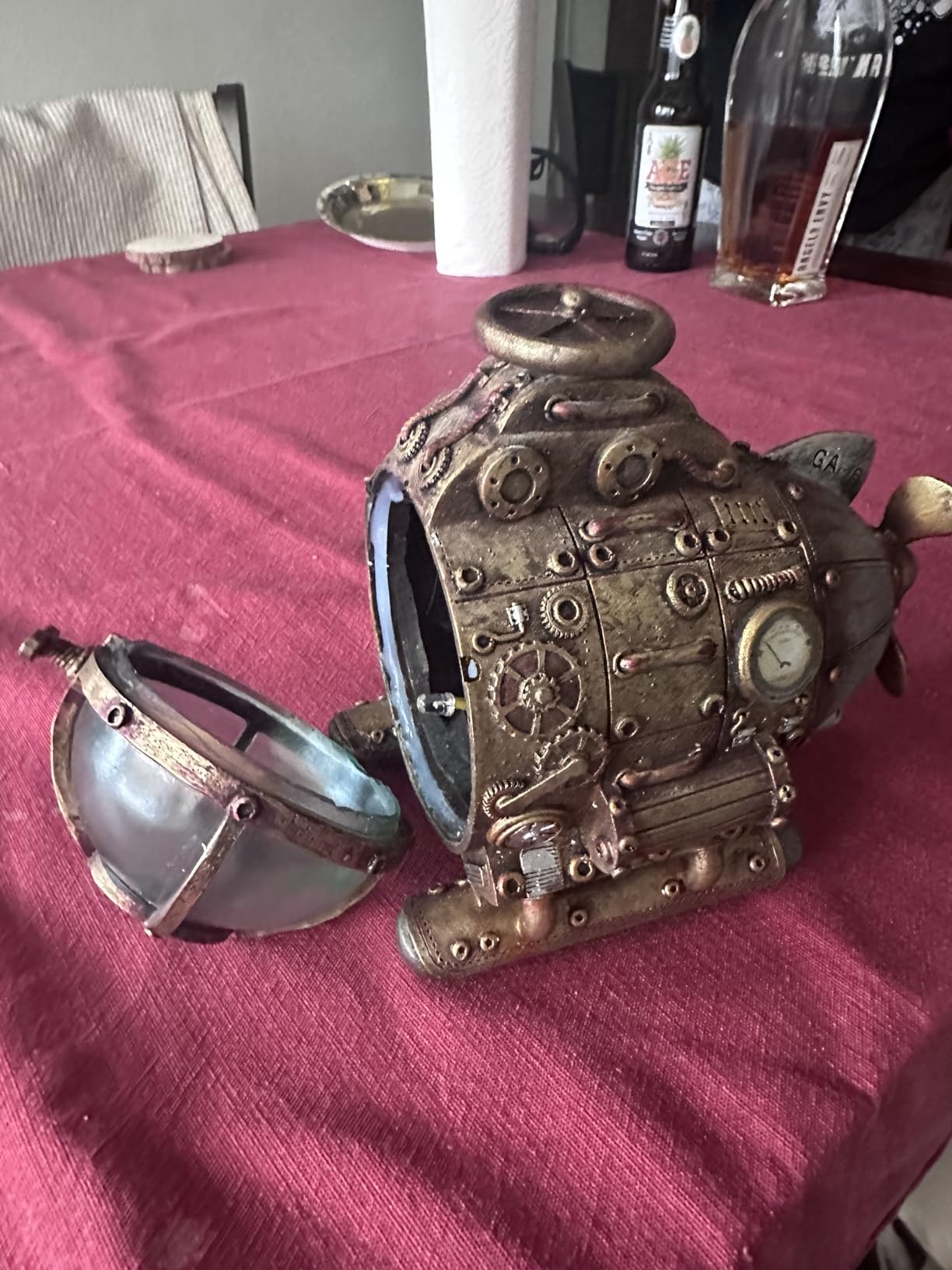 Pacific Giftware Steampunk Nautilus Explorer Submarine Collectible Sci Fi Fantasy Figurine with Color Changing LED Lights Battery Operated 7.75 Inches Long customer photo 2