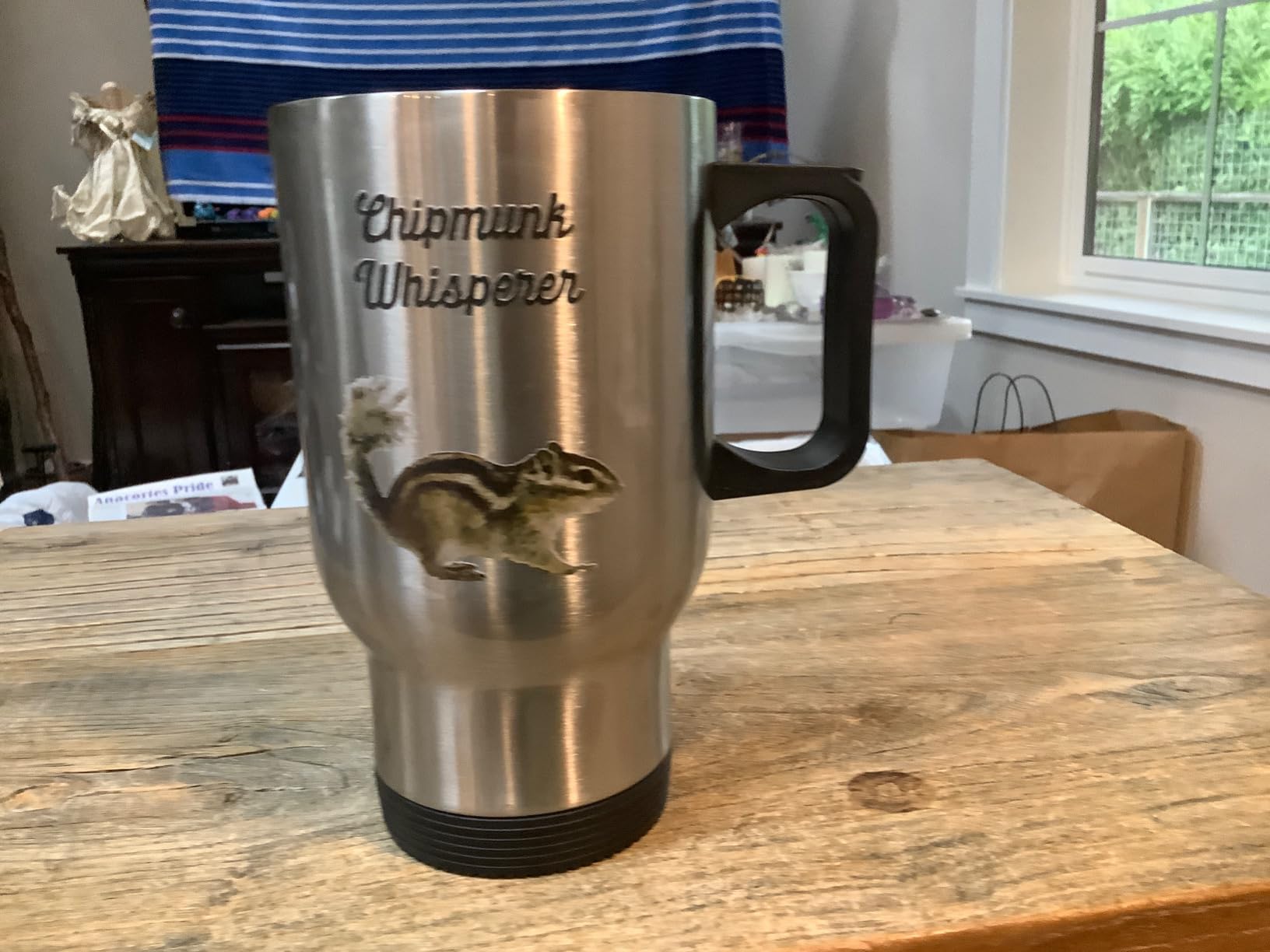 SpreadPassion Chipmunk Whisperer Travel Mug - Funny Tea Hot Cocoa Coffee Insulated Tumbler Cup - Novelty Birthday Christmas Gag Gifts Idea customer photo 1