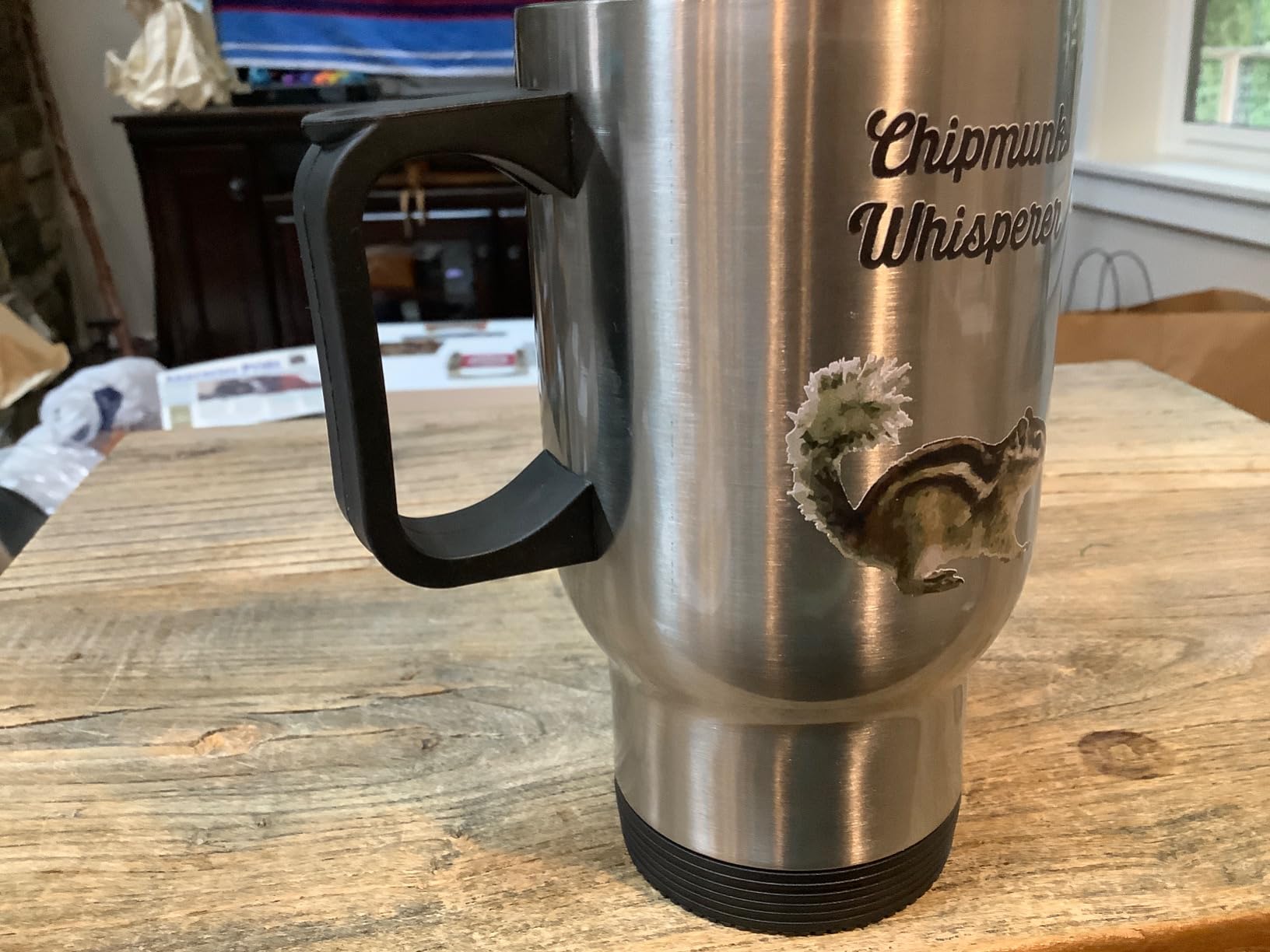 SpreadPassion Chipmunk Whisperer Travel Mug - Funny Tea Hot Cocoa Coffee Insulated Tumbler Cup - Novelty Birthday Christmas Gag Gifts Idea customer photo 2