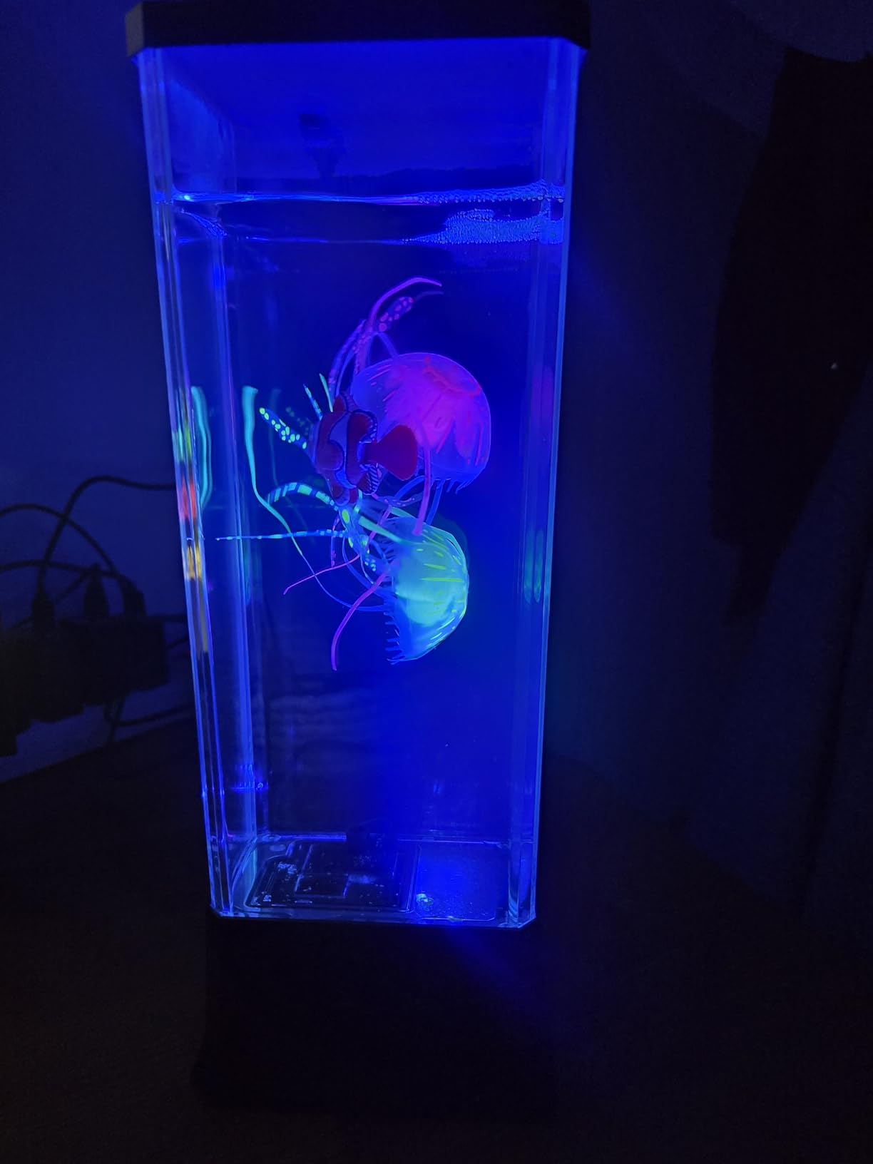 COLORLIFE Electric Jellyfish Tank Table Lamp with Color Changing Light Gift for Kids Men Women Home Deco for Room Mood Light for Relax (Black) customer photo 1
