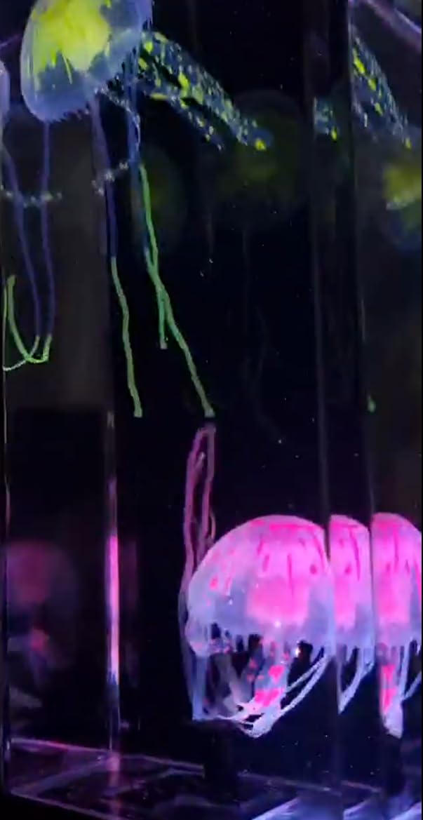 COLORLIFE Electric Jellyfish Tank Table Lamp with Color Changing Light Gift for Kids Men Women Home Deco for Room Mood Light for Relax (Black) customer photo 2