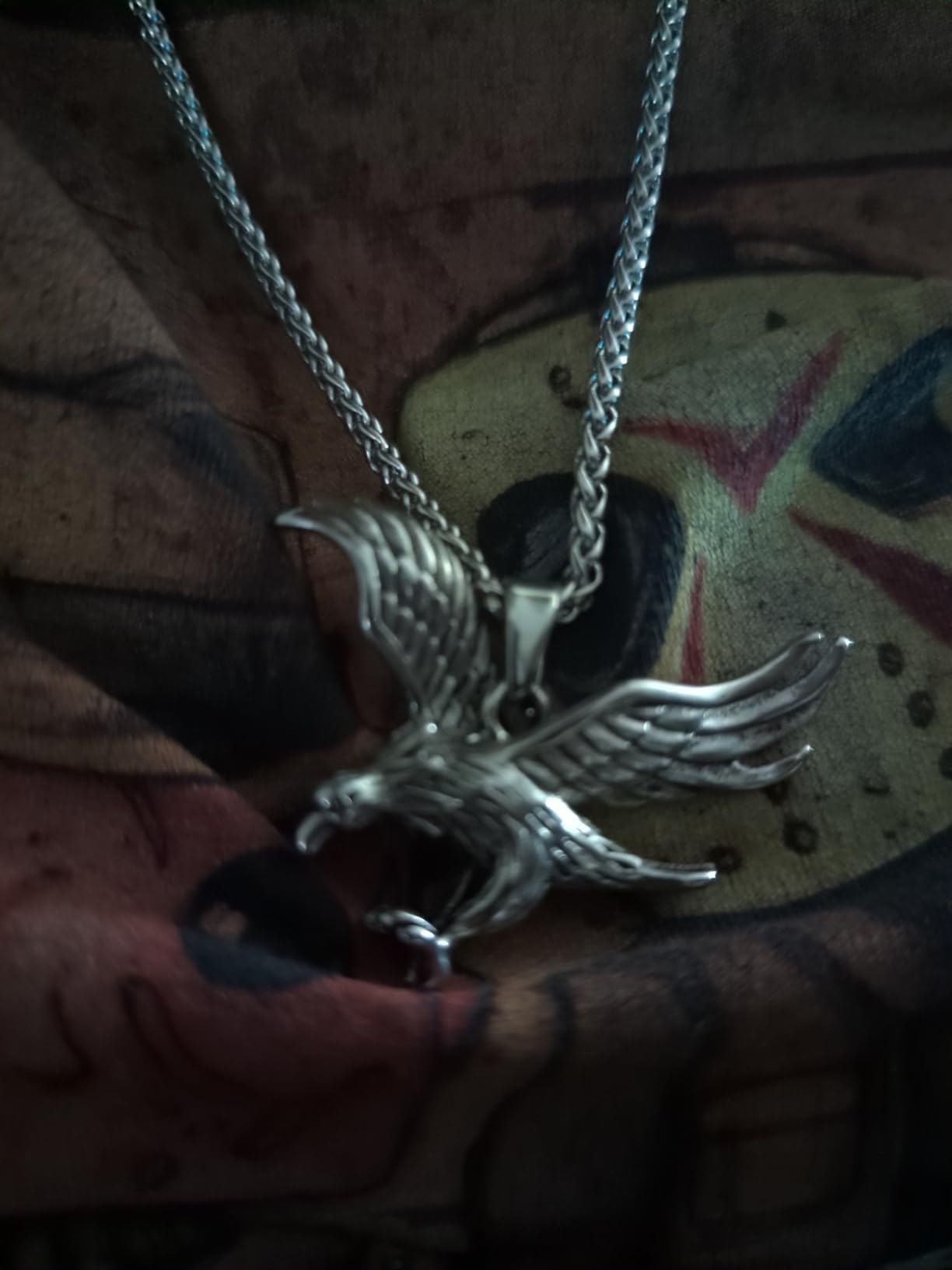 U7 Punk Chameleon/Eagle/Dragon/Hawk/Wolf Necklaces for Men Women, Retro Black Stainless Steel Animal Pendant Personalized Jewelry Gift Cool Necklace with 22 Inch Chain customer photo 2