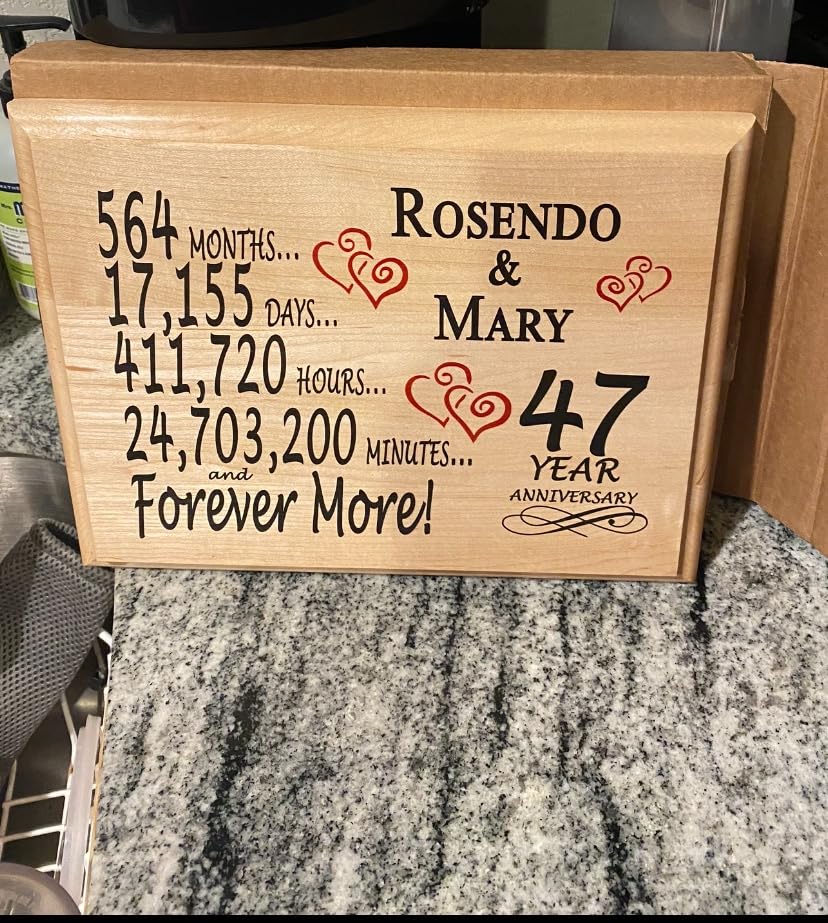 25th Anniversary Sign Gift Personalized 25 Year Wedding Anniversary Present for Wife Husband Couple - Solid Wood - Made in the USA customer photo 1