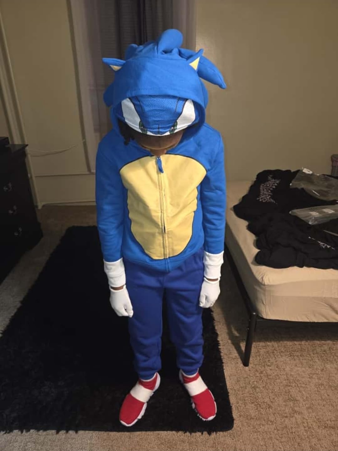 SEGA unisex child Sonic the Hedgehog Costume Hoodie Hooded Sweatshirt customer photo 1