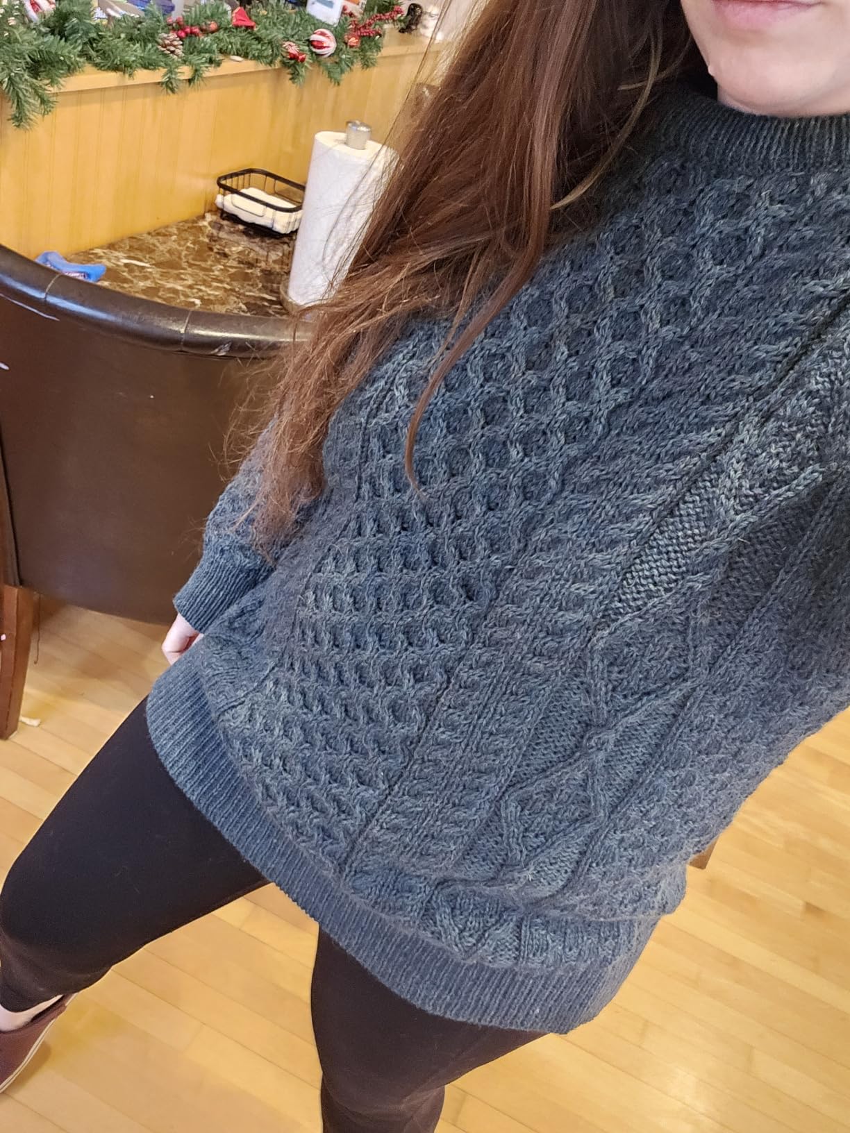 Aran Crafts Irish Soft Cable Knitted Crew Neck Unisex Sweater (100% Pure New Wool) customer photo 2