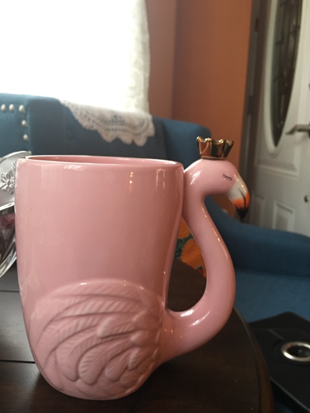 Cute Pink Flamingo Coffee Mug 16 oz Ceramic Animal Cup | Novelty Flamingo Decor Gift for Mom Grandma Wife Her, Funny Christmas Mothers Day Gift customer photo 1