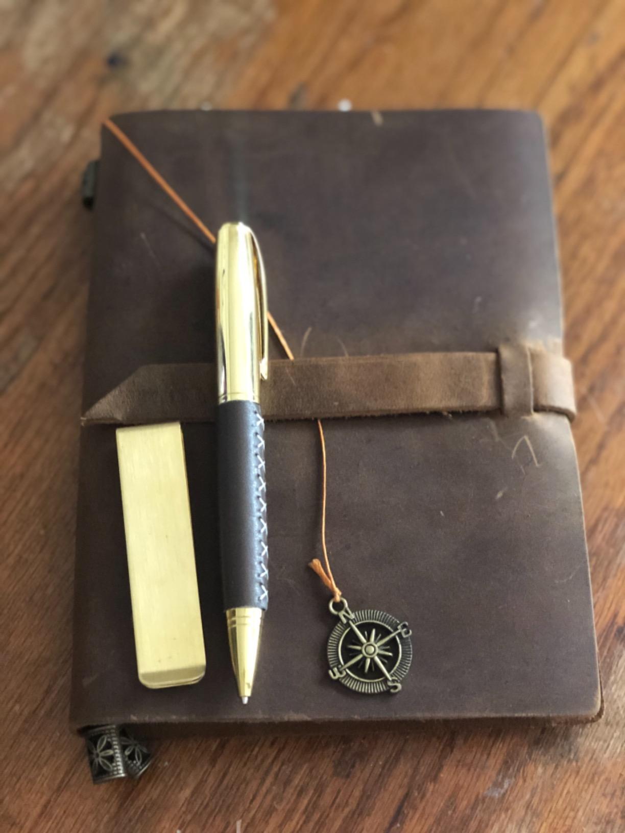 Premium Leatherbound Writing Journal Set: Real Authentic Antique Style & Handmade W Lined Paper & Blank Pages for Writing, Travel Diary for Artistic Men & Women. This Versatile customer photo 2