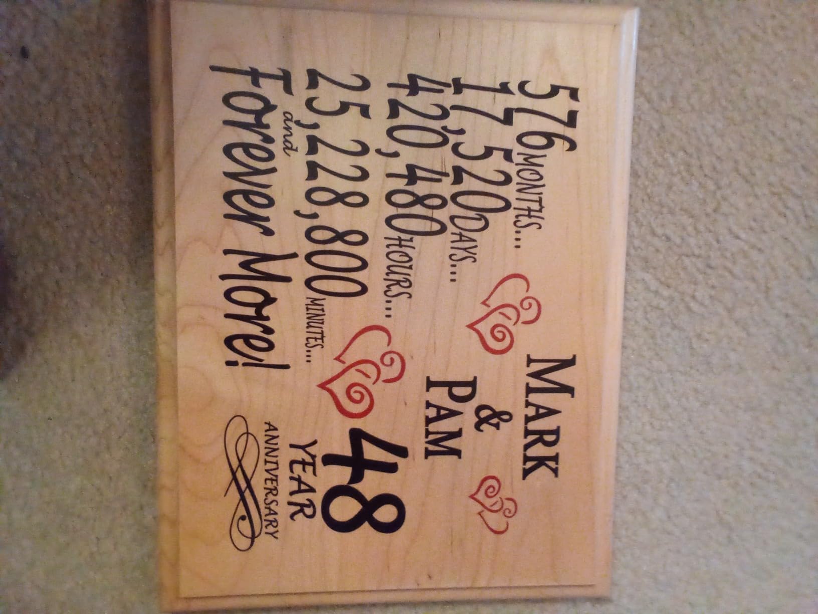 35th Anniversary Sign Gift Personalized Names 35 Year Wedding Anniversary Present by Year for Wife Husband Couple - Solid Wood - Made in the USA customer photo 1