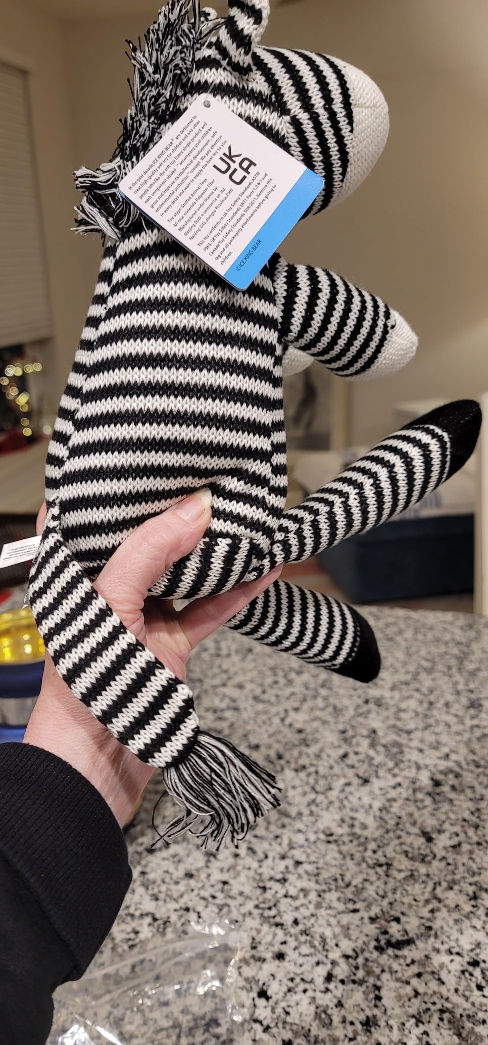 Ice King Bear Zebra Stuffed Animal Soft Plush Toy 10 Inches (Hand Knitted) customer photo 2