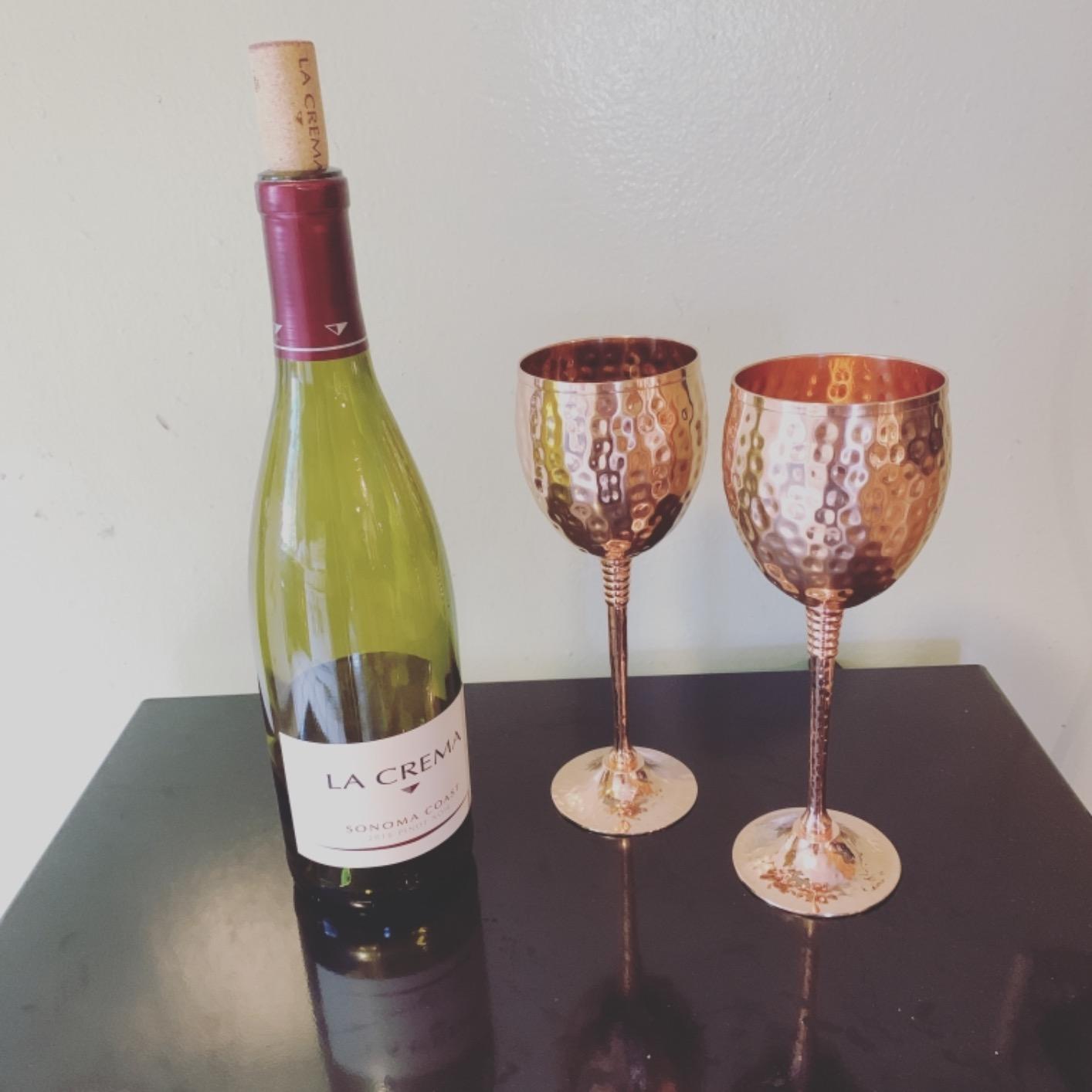 Copper Wine Glasses Set of 2 - 11oz Gleaming 100% Solid Hammered Copper Wine Cups on Brass Copper Plated Stems - Great for Red or White Wine and Moscow Mules customer photo 1