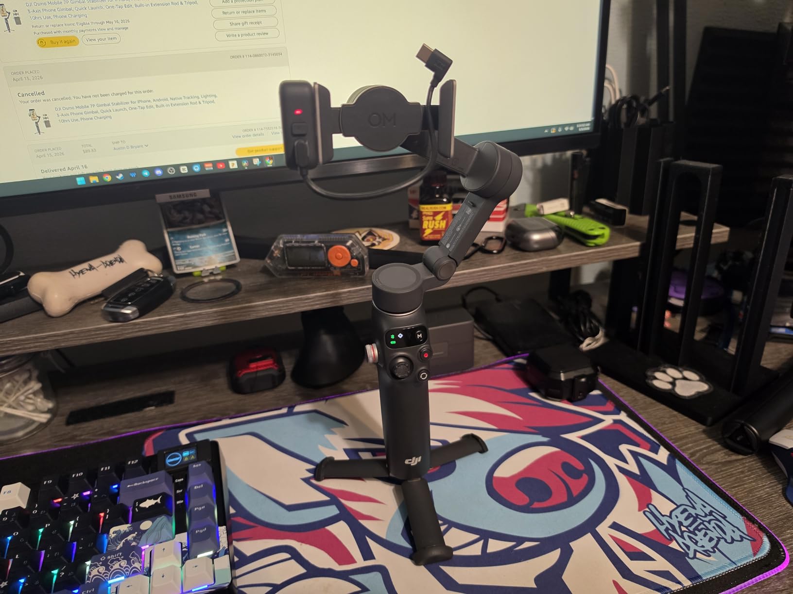 DJI Osmo Mobile 7P Gimbal Stabilizer for iPhone & Android, 3-Axis Phone Gimbal, Built-in Extension Rod & Tripod, 10hrs Use customer photo 1