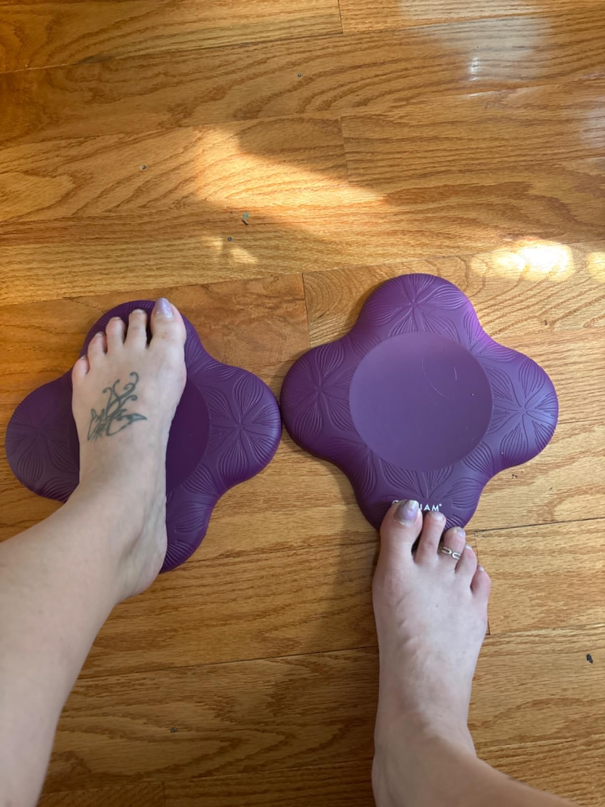 Gaiam Yoga Knee Pads Set of 2, Cushion for Knees & Elbows - Extra Cushioning, Non-Slip Back for Yoga, Pilates & Kneeling, Travel-Friendly customer photo 2