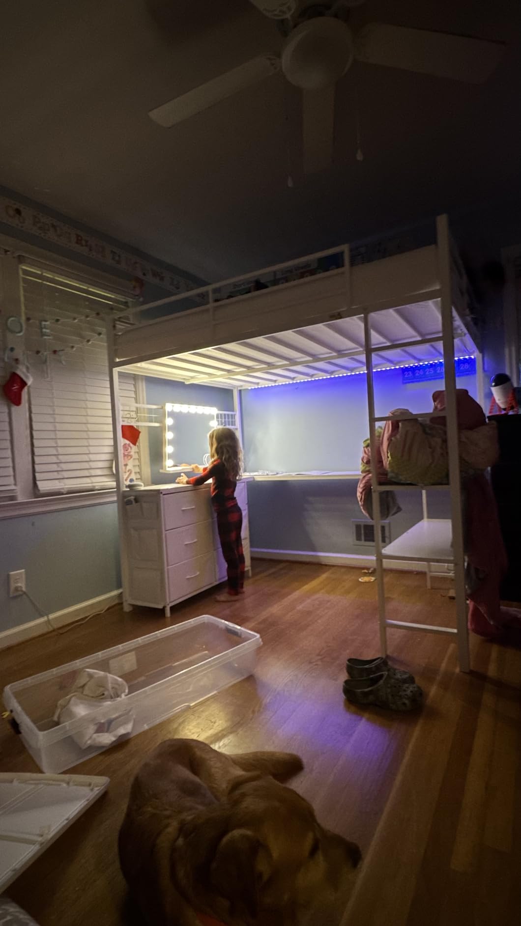 Hansong Vanity Mirror with Lights: Hollywood Lighted Makeup Mirror with 15 LED Bulbs, 22.8''x18'' Light Up Mirror with 3 Colors Modes for Desk, Large Mirrors with USB Charging Port for Bedroom, White customer photo 2