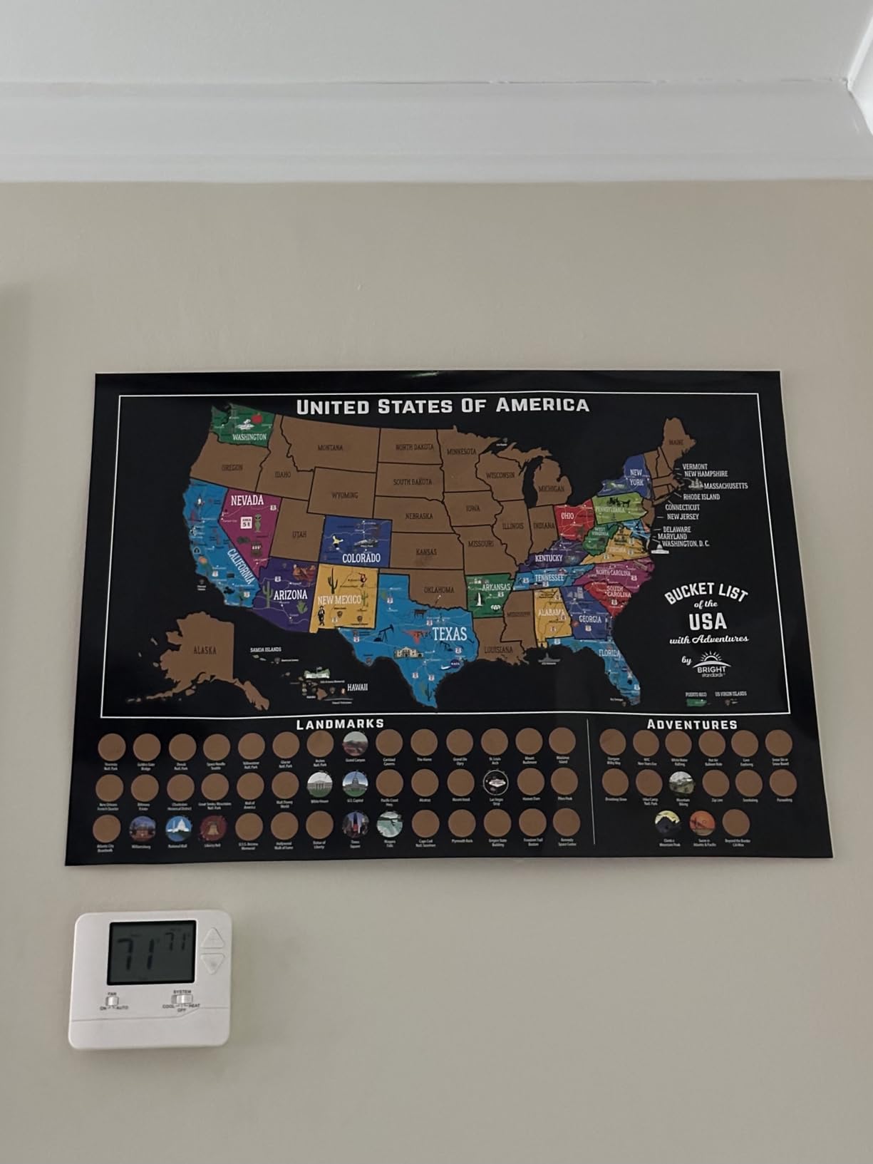 Scratch Off Map of USA + 63 National Parks Bundle (24x17 US Map & 12x16 NP Poster, Black/Gold) - Giftable Travel Tracker Kit with Scratch Pen and Cloth customer photo 1