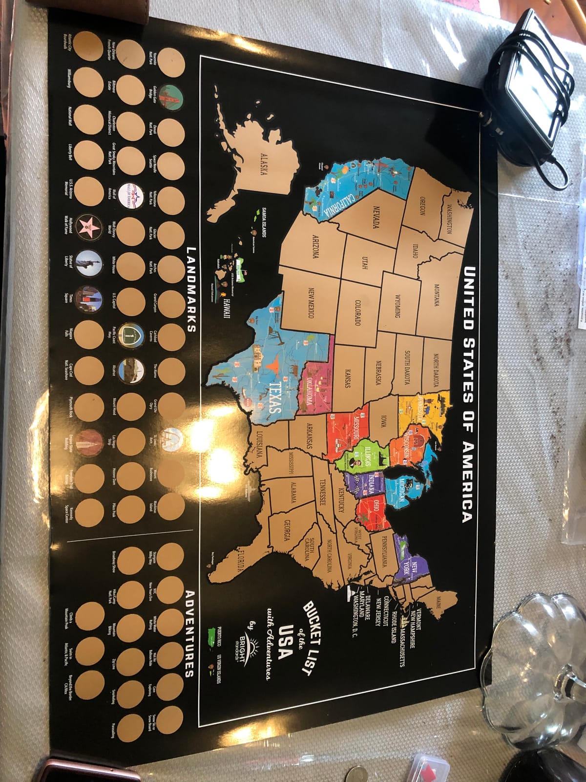 Scratch Off Map of USA + 63 National Parks Bundle (24x17 US Map & 12x16 NP Poster, Black/Gold) - Giftable Travel Tracker Kit with Scratch Pen and Cloth customer photo 2