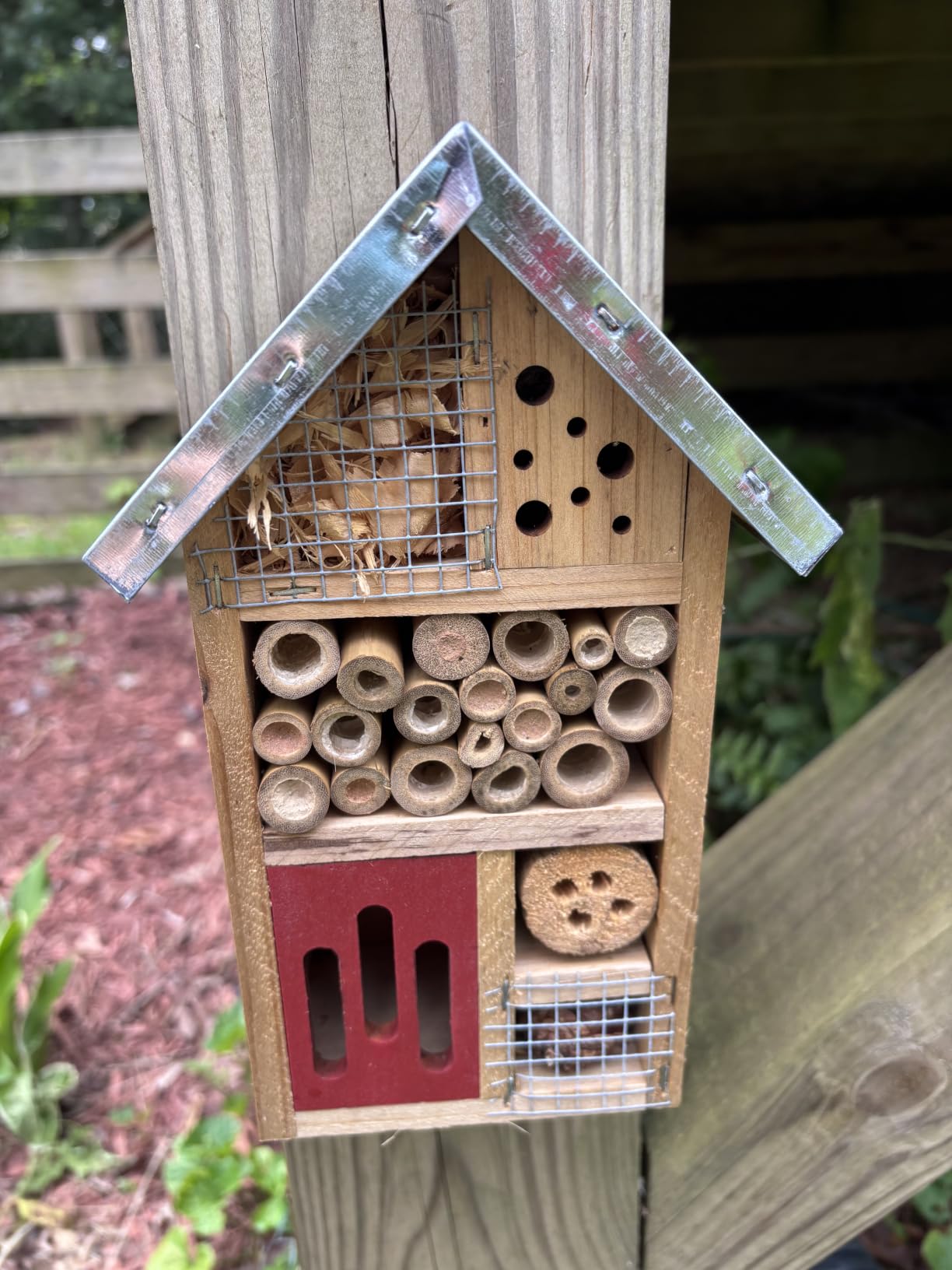 Niteangel Natural Wooden Insect Hotel, Garden Insect House for Ladybugs, lacewings, Butterfly, Bee, Bug customer photo 2
