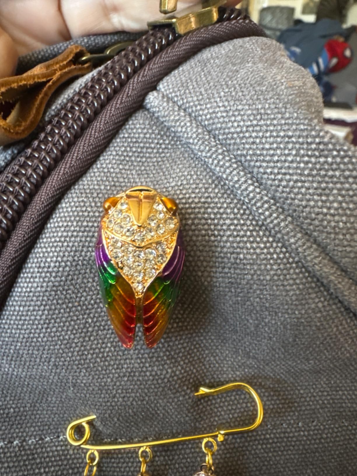 Comelyjewel Cicada Brooch Insects Rhinestone Fashion Charms Jewelry Badge Banquet Scarf Pins customer photo 1