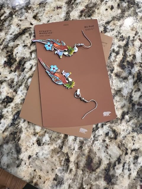NEWEI Acrylic Cute Macaw Parrot Bird Earrings Dangle For Women Animals Jewelry Gifts Charms Hawaii Accessories customer photo 1