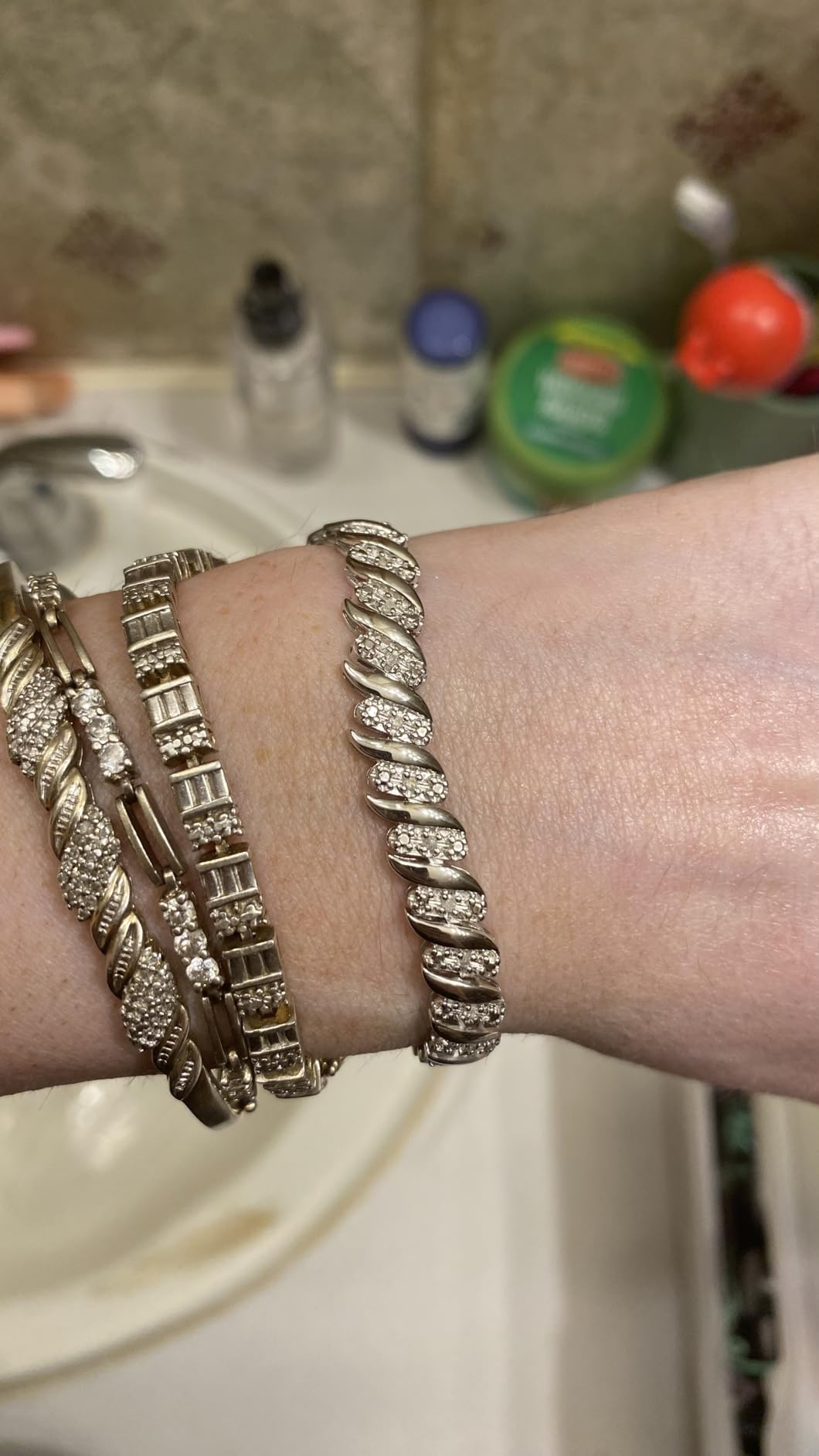 1/4 Cttw Wave Link Diamond Tennis Bracelet for Women in 925 Sterling Silver customer photo 1