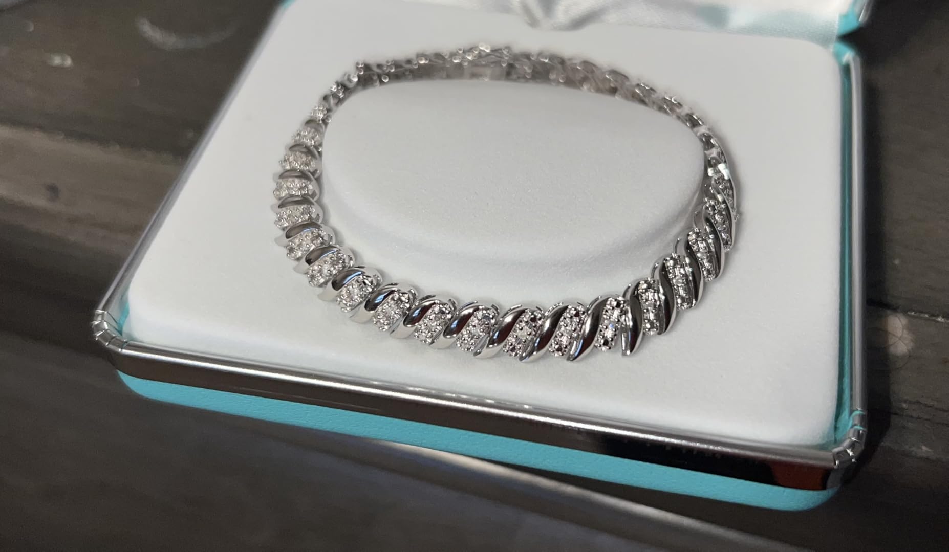 1/4 Cttw Wave Link Diamond Tennis Bracelet for Women in 925 Sterling Silver customer photo 2