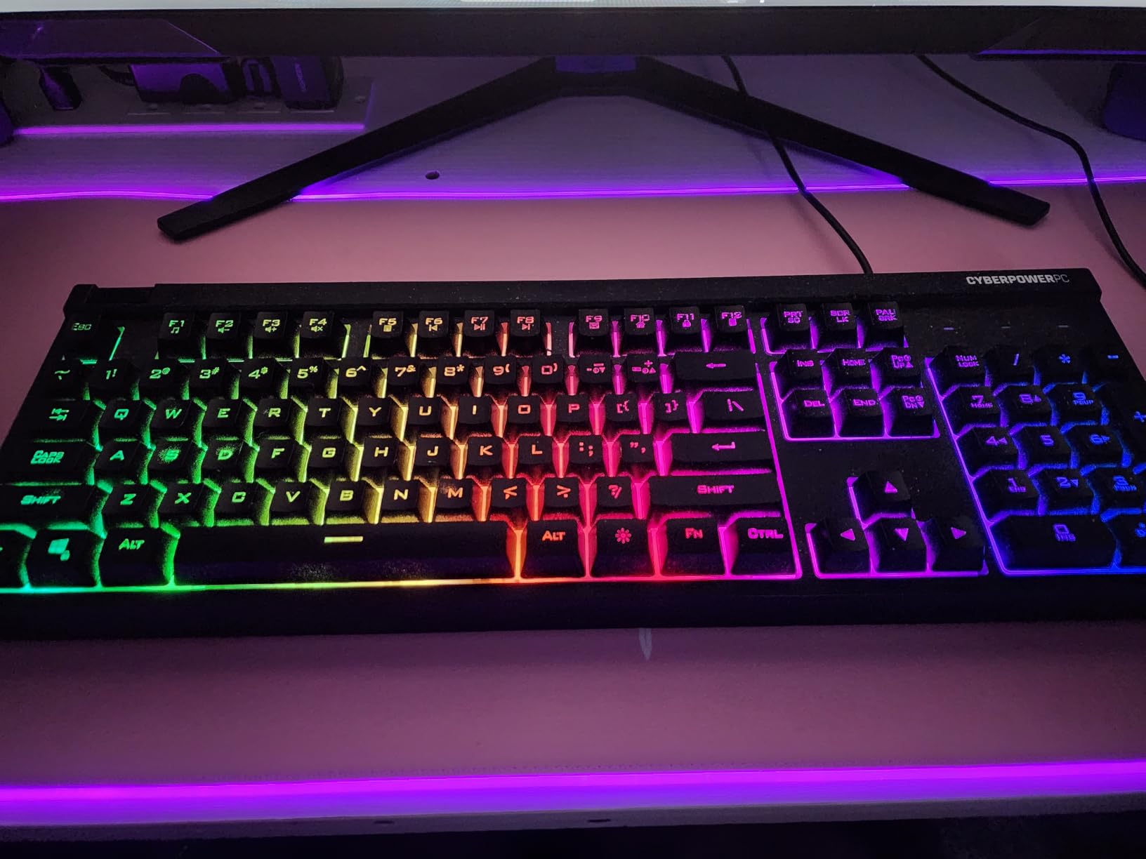 RGB Gaming Mouse Pad Extra Large Extended 31.5x12 Inch - LED Mouse Pad with 14 Lighting Modes, Covers Keyboard & Mouse, Anti-Slip Rubber Base, Waterproof Surface, USB Powered customer photo 2