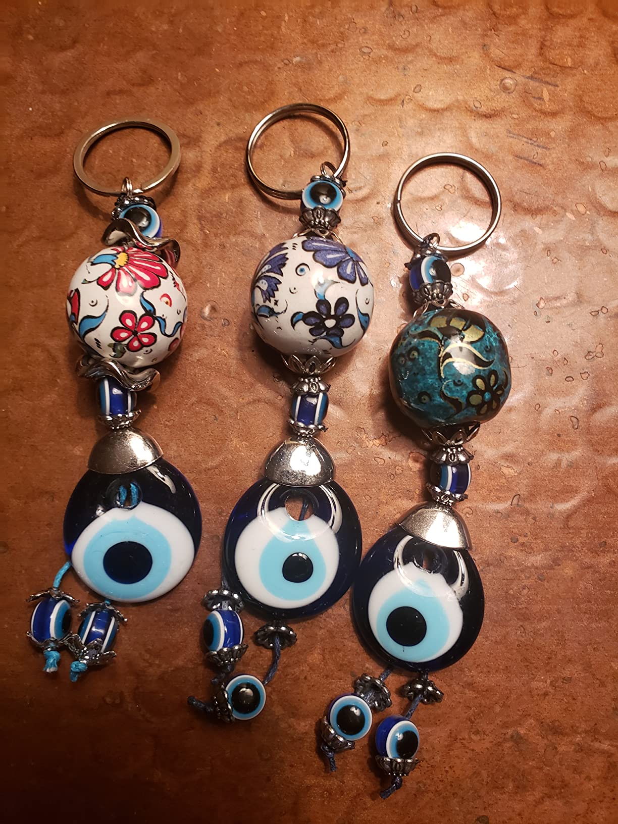 Turkish Evil Eye Keychain Set of 3 - Turkish Gifts - Evil Eye Keychains for Car Keys, Women & Men customer photo 1