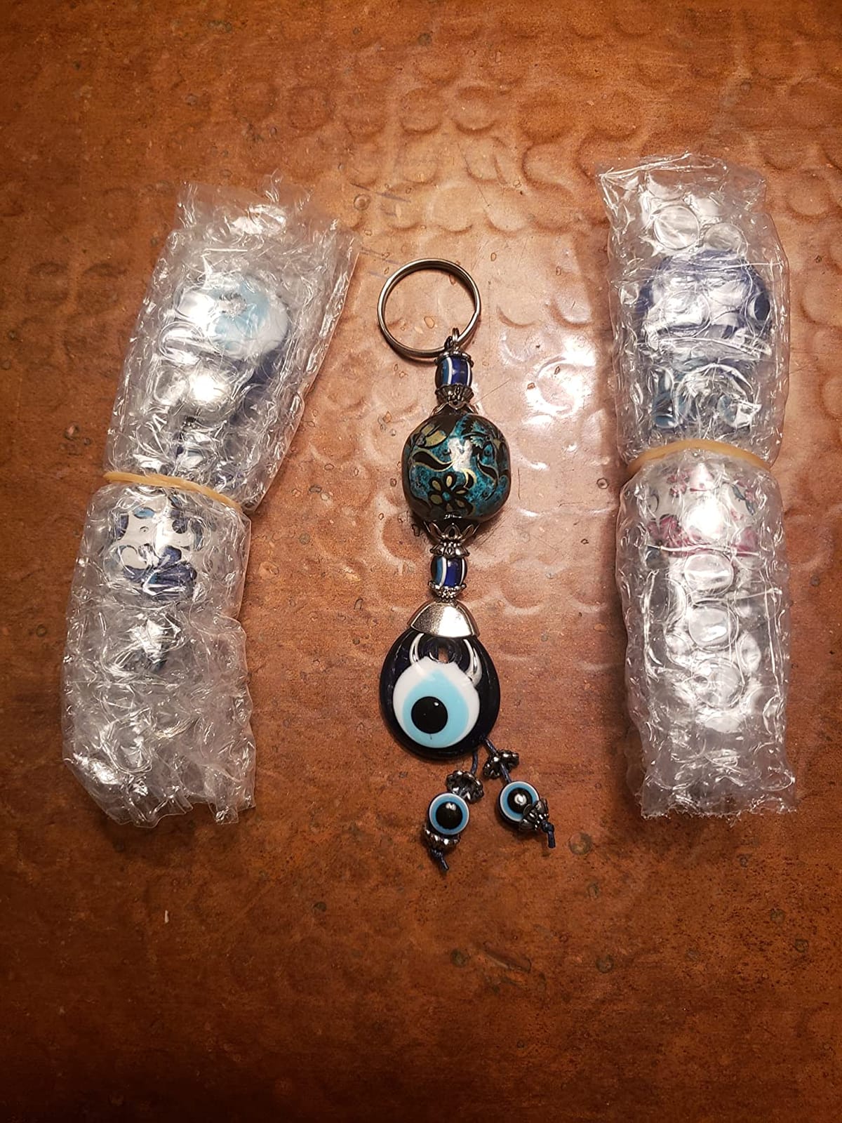 Turkish Evil Eye Keychain Set of 3 - Turkish Gifts - Evil Eye Keychains for Car Keys, Women & Men customer photo 2