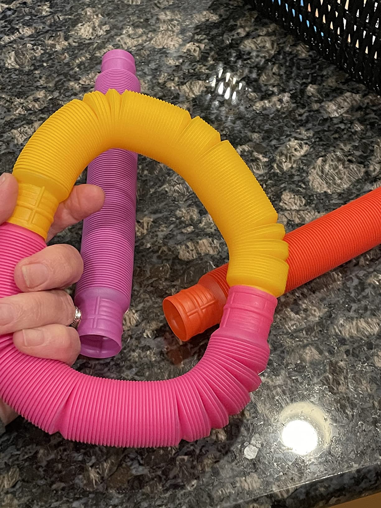 BUNMO Pop Tubes - Sensory Toys - Fidget Toys - Imaginative Play & Stimulating Creative Learning - Hours of Fun for Kids - Tons of Ways to Play - Non-Mouthable Toy 3+ - 4 Pack Large customer photo 1