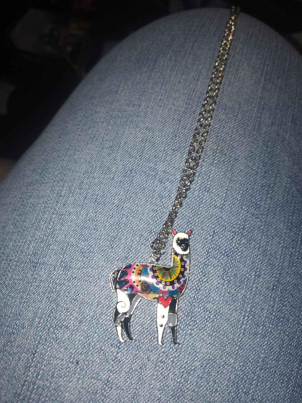 BONSNY Zinc Enamel Alloy South America Floral Alpaca Necklace Chain Pendant Jewelry For Women Charms Gifts customer photo 2