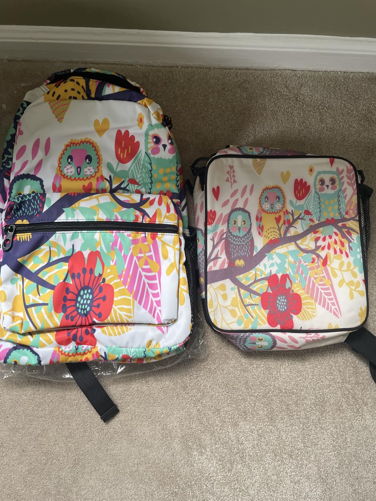 Cute Watercolor Hedgehogs Blue Fantasy Backpack School Bag Travel Daypack customer photo 1