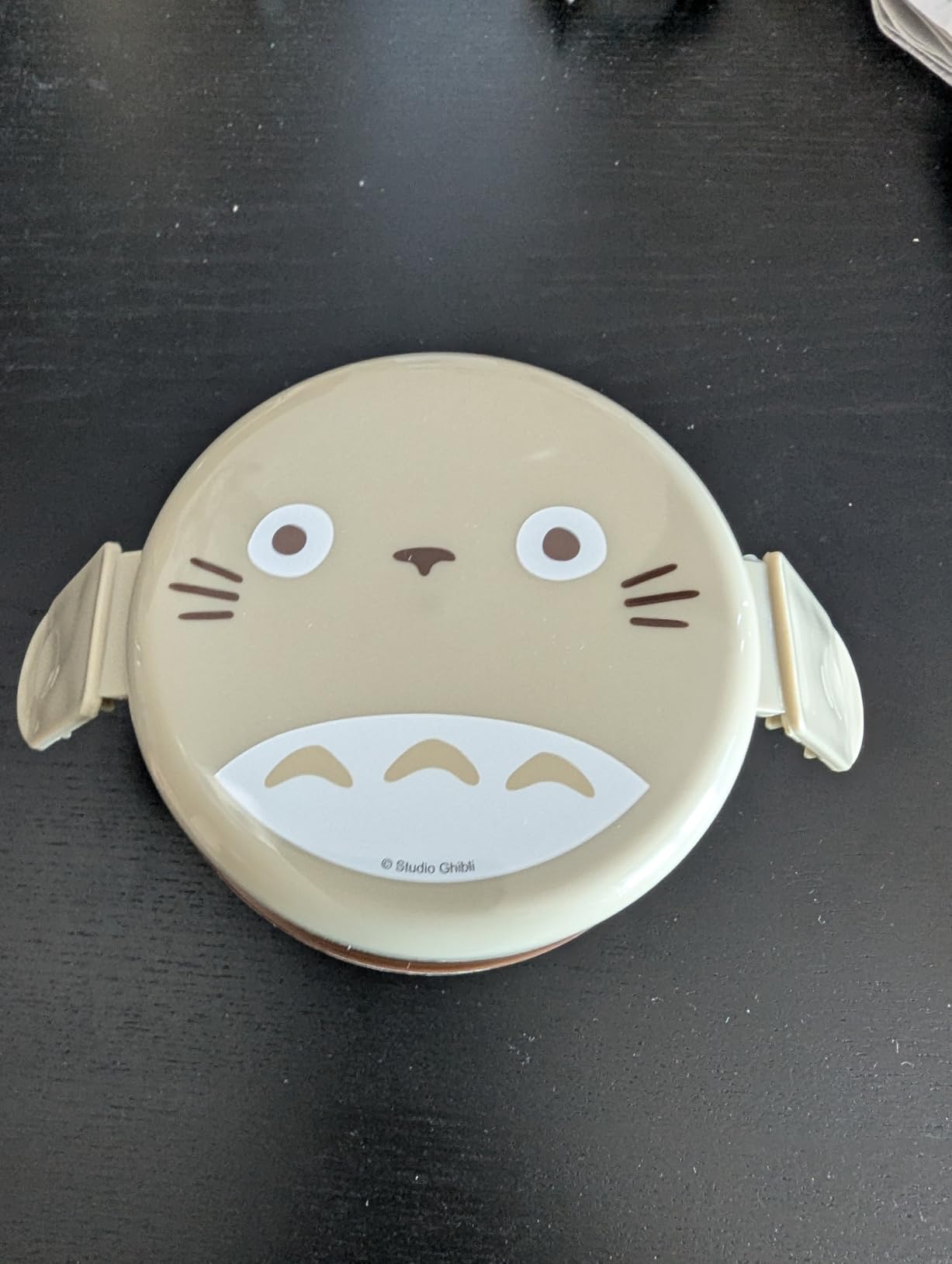 My Neighbor Totoro 2 Tier Round Bento Lunch Box with Fork (17oz) - Authentic Japanese Design - Microwave Safe - Brown customer photo 1