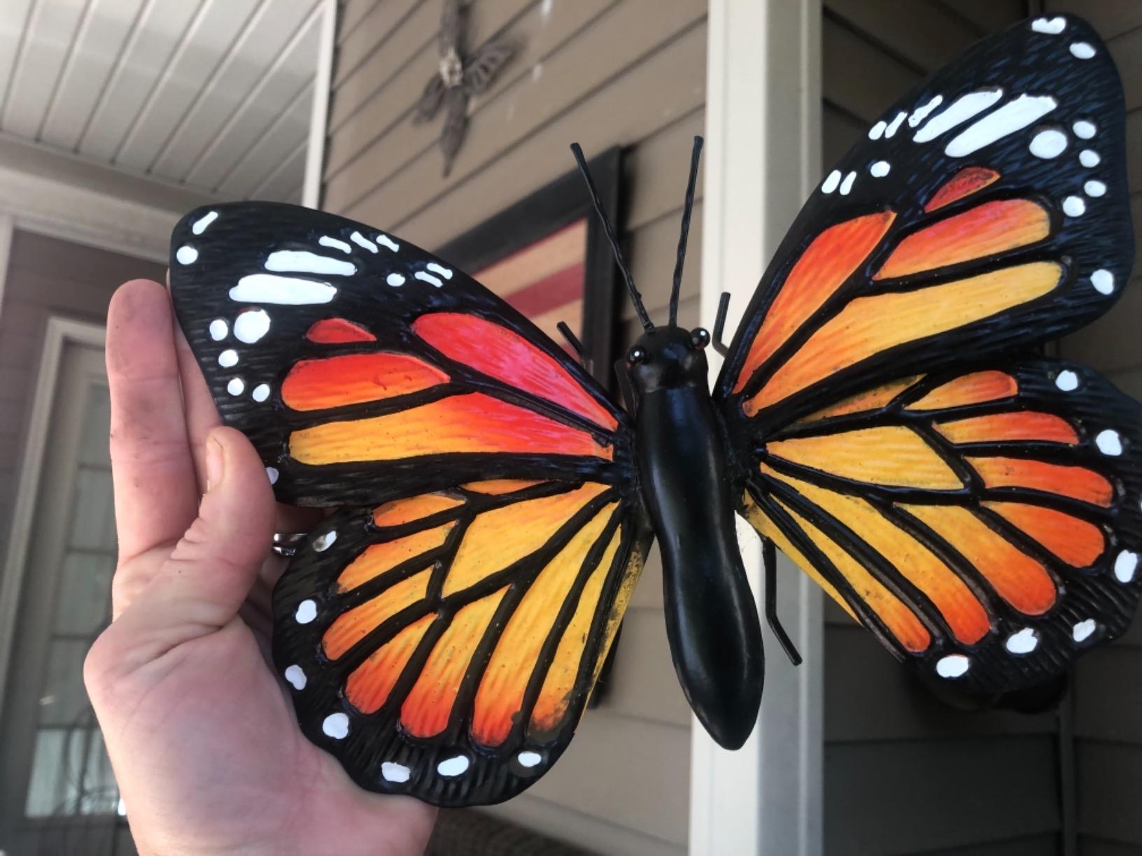 Bits and Pieces Monarch Butterfly Wall Art - Indoor Outdoor Metal Decor | Metal Outdoor Wall Art - 10
